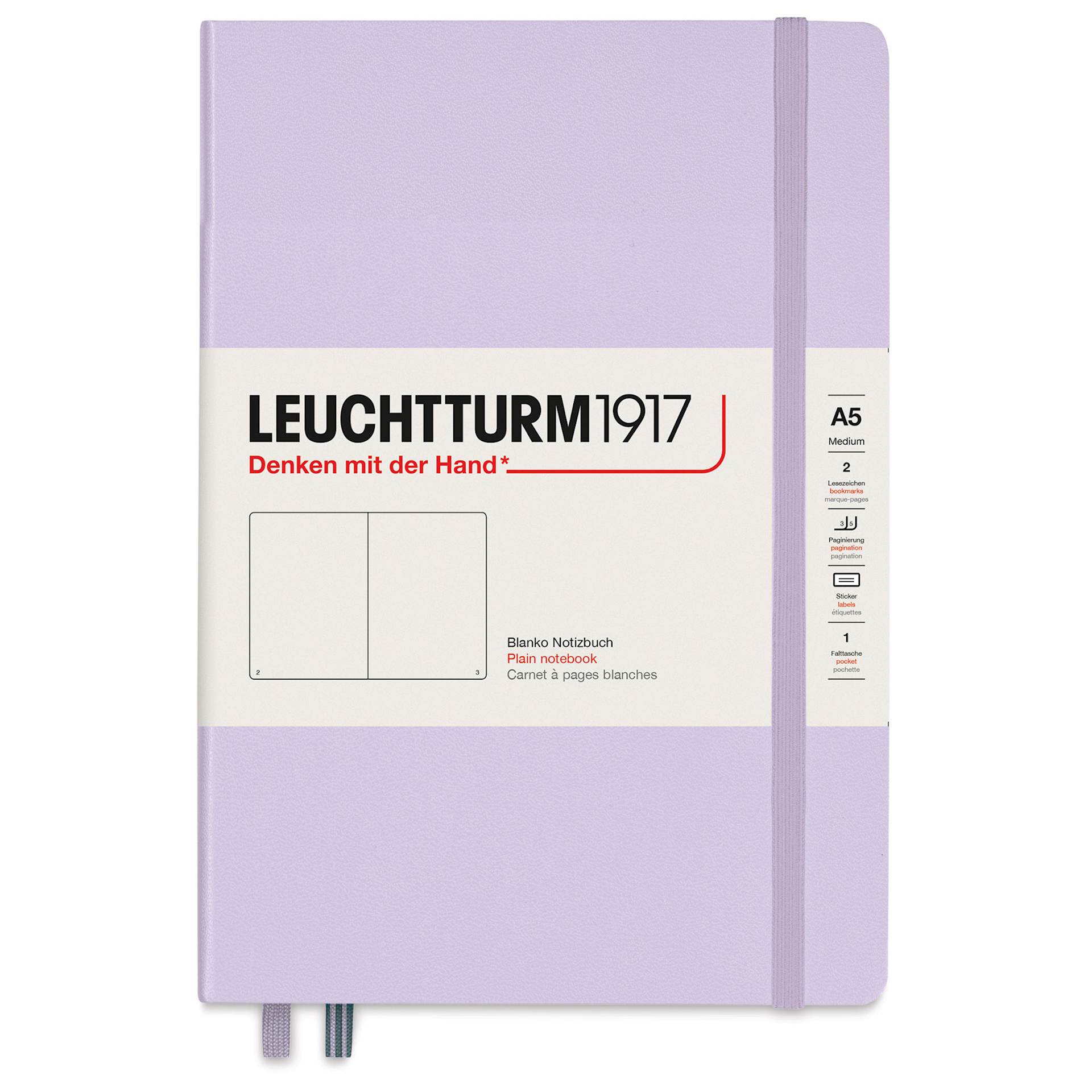 Leuchtturm1917 Blank Hardcover Notebook - Lilac, 5-3/4" x 8-1/4"
