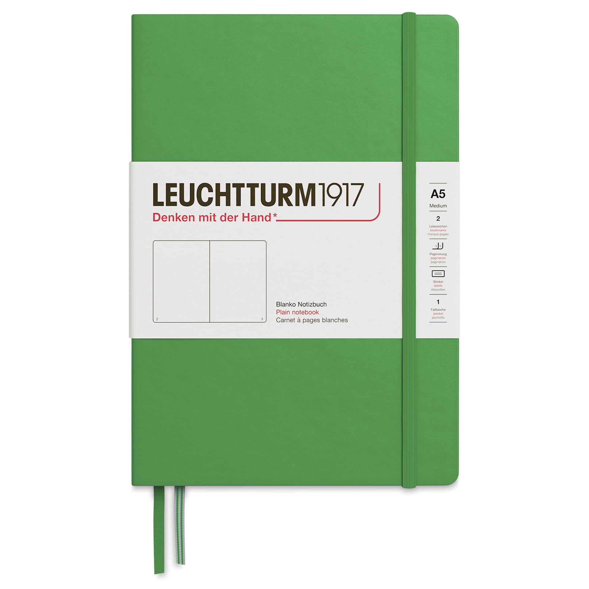 Leuchtturm1917 Blank Hardcover Notebook - Spring Leaf, 5-3/4" x 8-1/4"