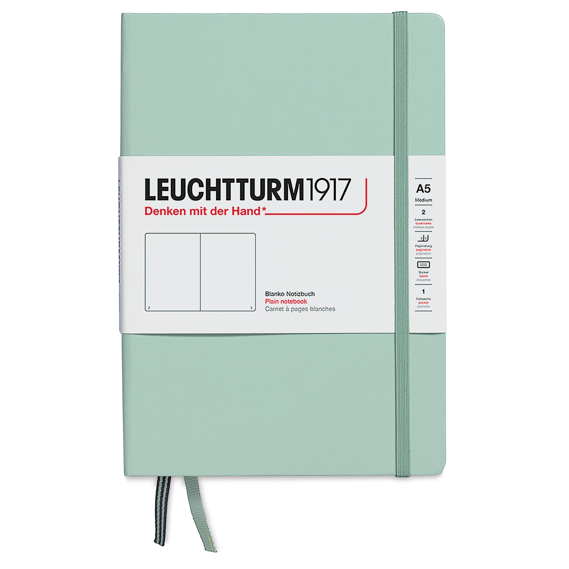 Leuchtturm1917 Blank Hardcover Notebook - Mint Green, 5-3/4" x 8-1/4"