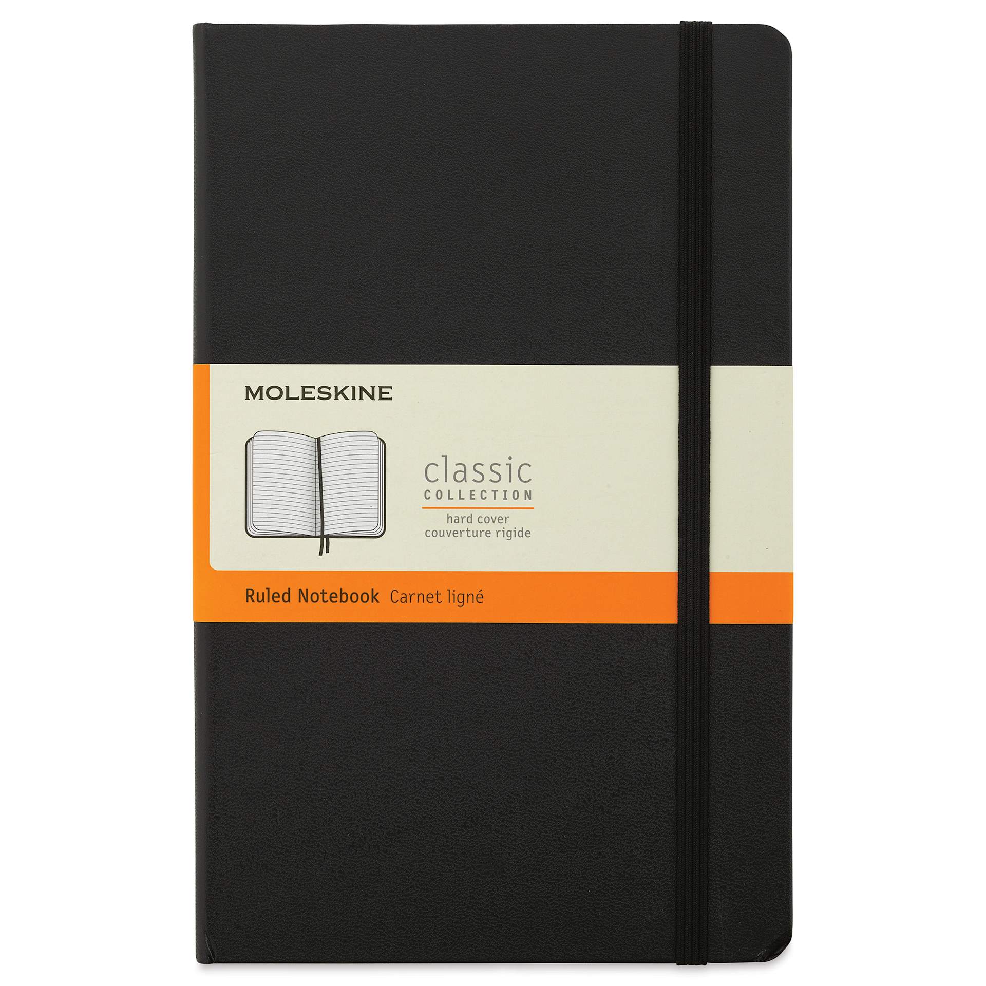 Moleskine Classic Expanded Hardcover Notebook - Ruled, Black, Large, 8-1/4" x 5"
