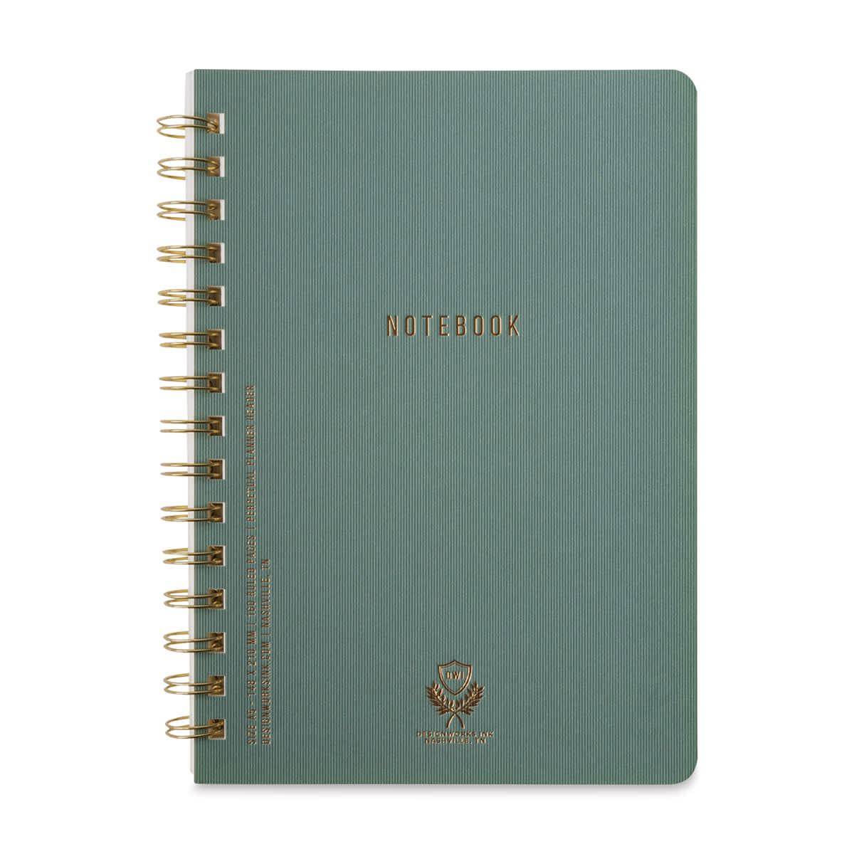DesignWorks Ink Twin Wire Bound Crest Notebook - Juniper (cover)