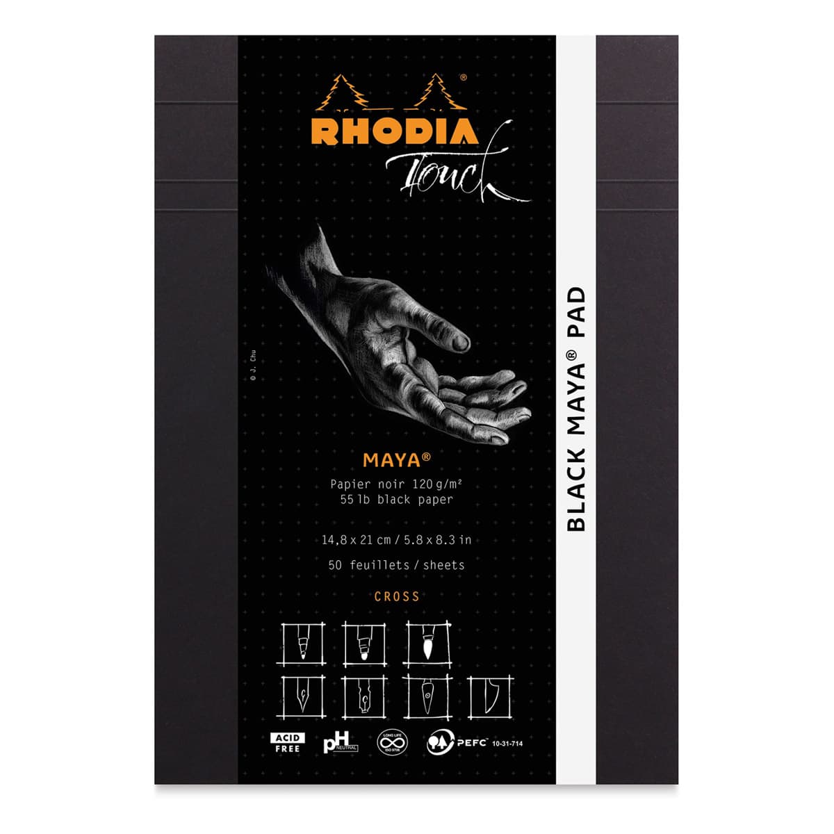 Rhodia Touch Maya Pads-Black, Cross 5" x 8", Cover