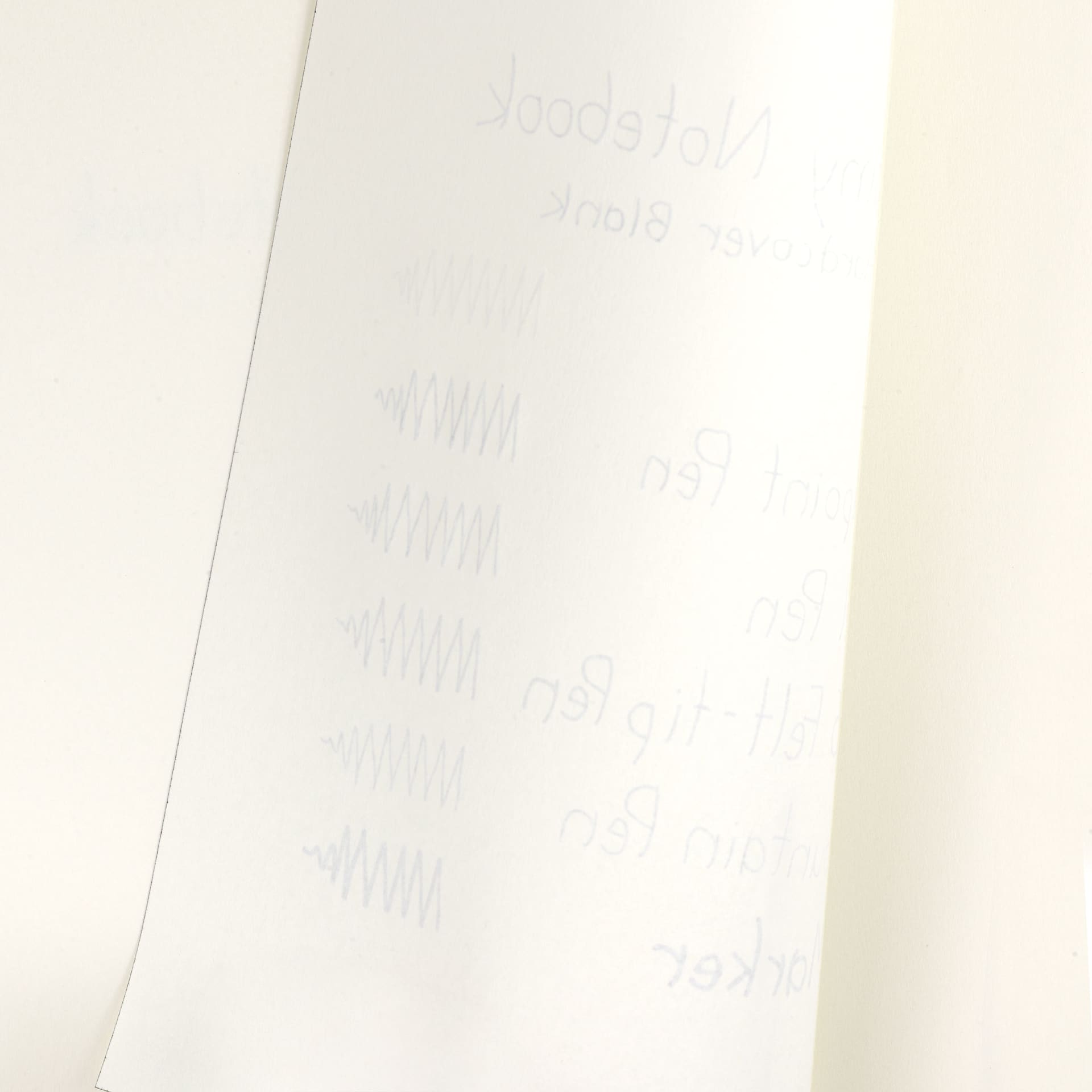 Lamy Hardcover Notebooks, bleed of pen marks on blank paper