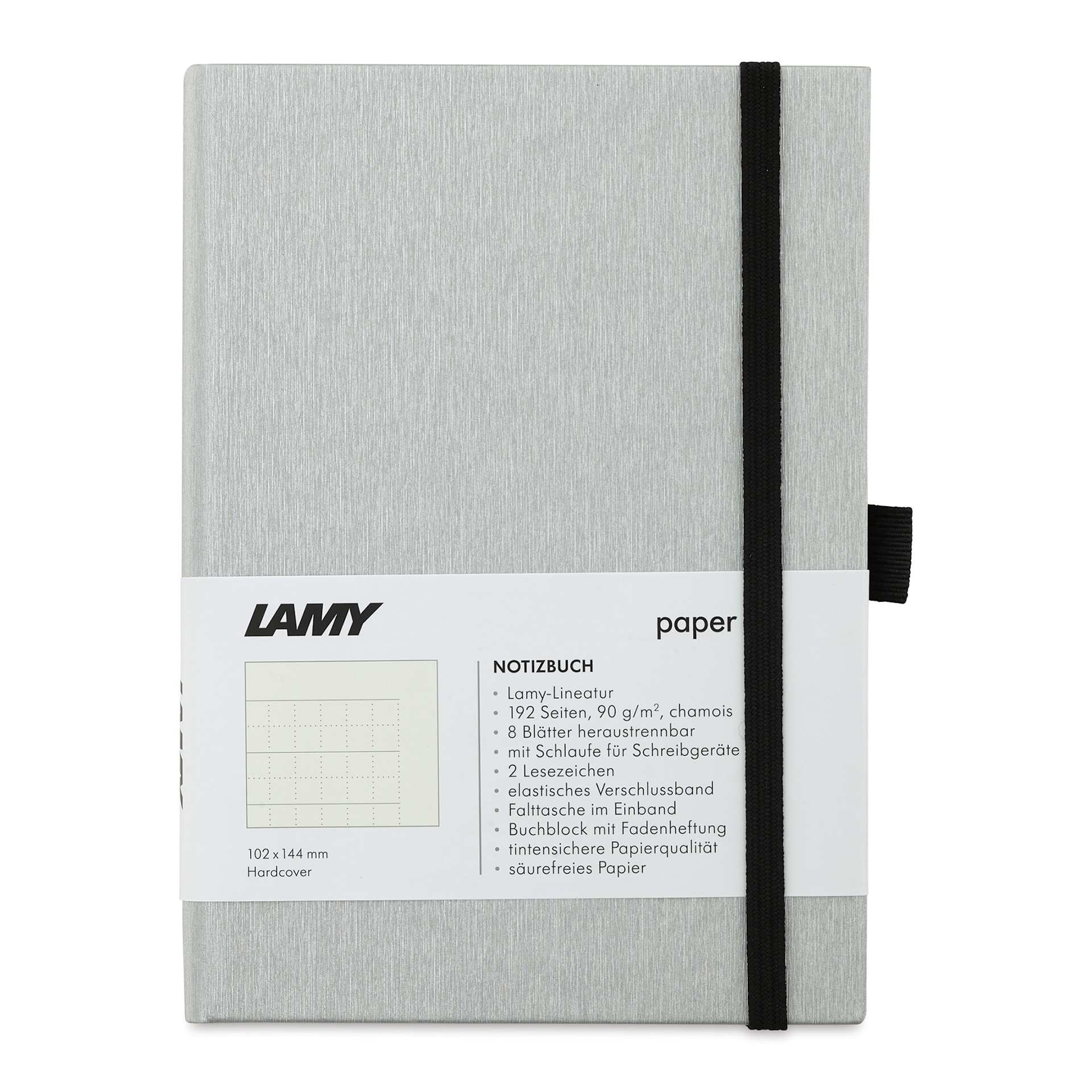 Lamy Hardcover Notebook - Black, Grid, 4.1" x 5.8" (front)
