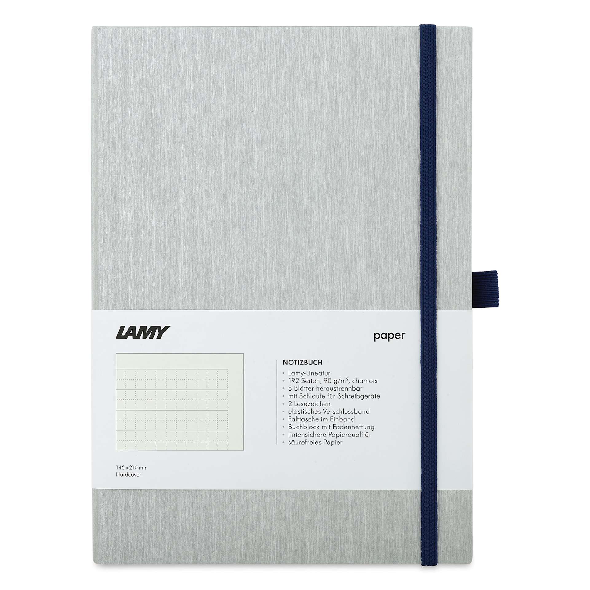 Lamy Hardcover Notebook - Ocean Blue, Grid, 5.8" x 8.3" (front)
