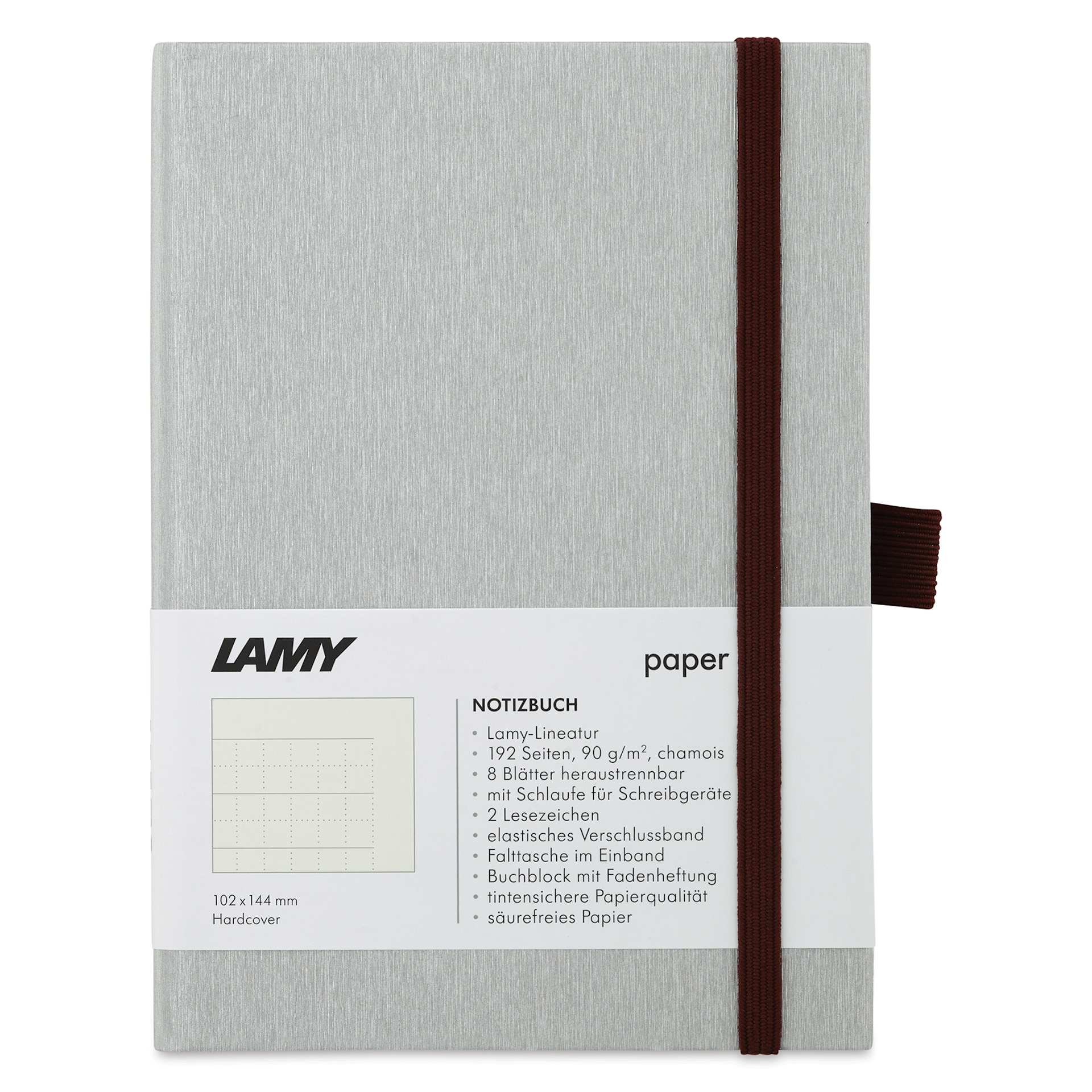 Lamy Hardcover Notebook - Dark Purple, Grid, 4.1" x 5.8" (front)