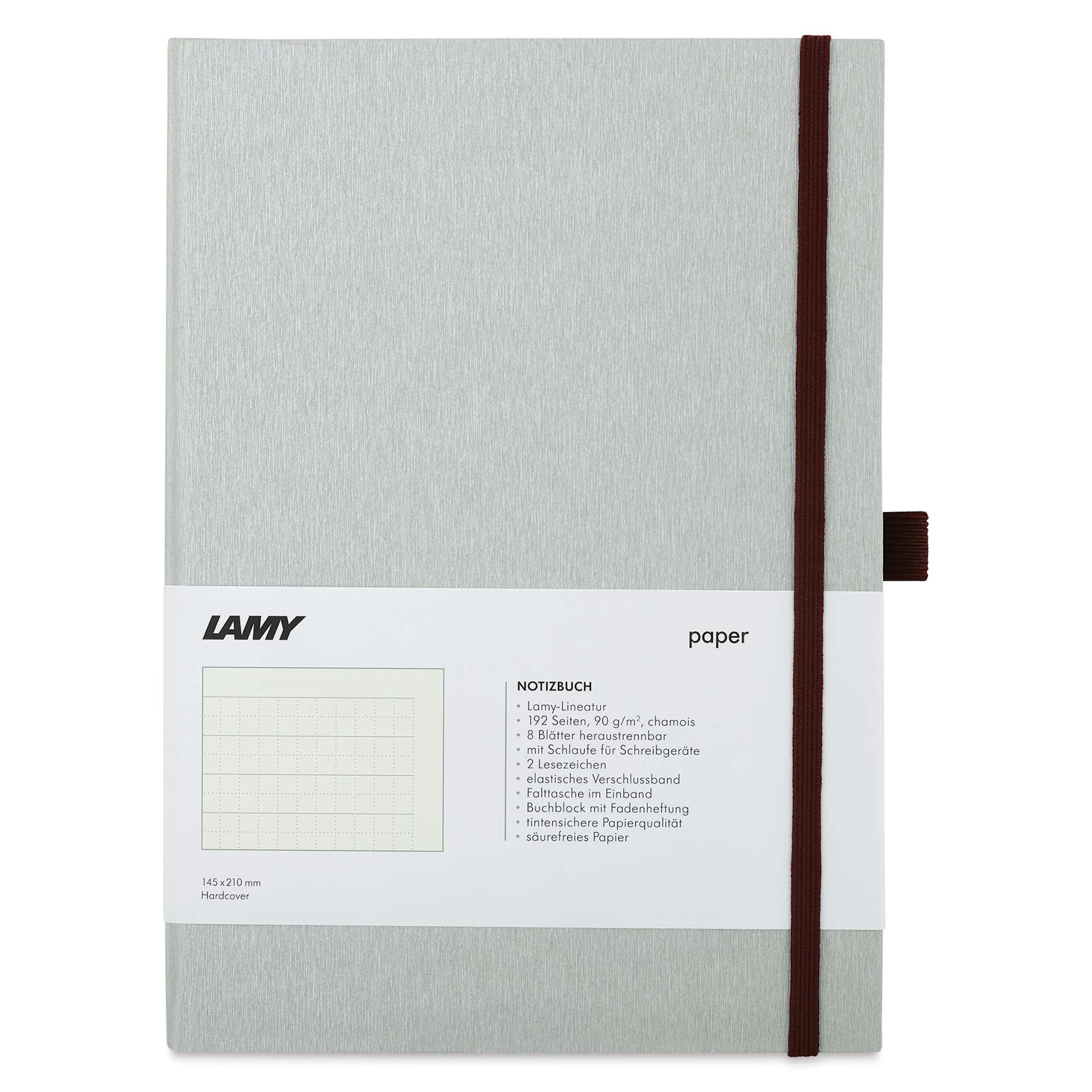Lamy Hardcover Notebook - Dark Purple, Grid, 5.8" x 8.3" (front)