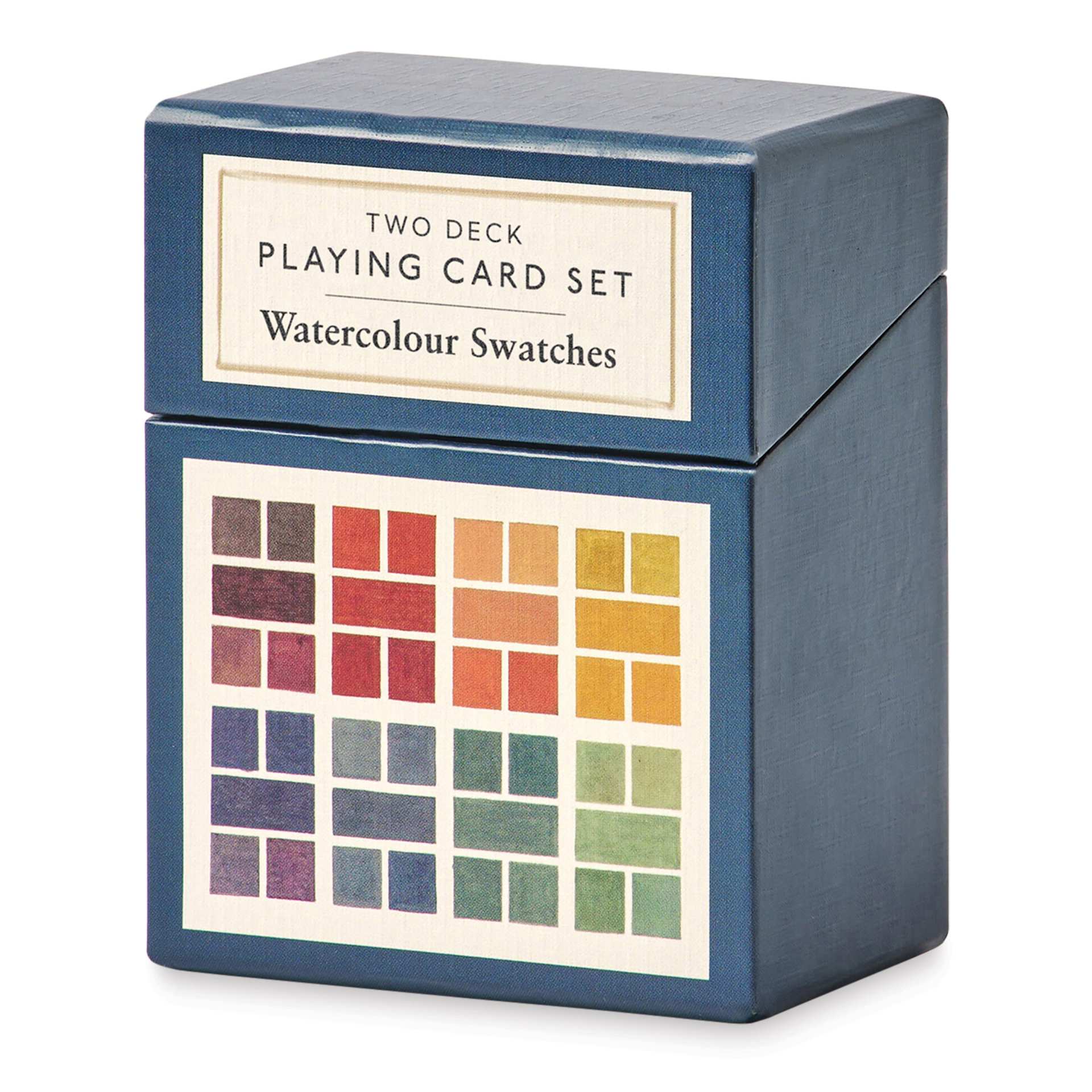 Roomytown Watercolor Swatches Playing Card Set, closed packaging