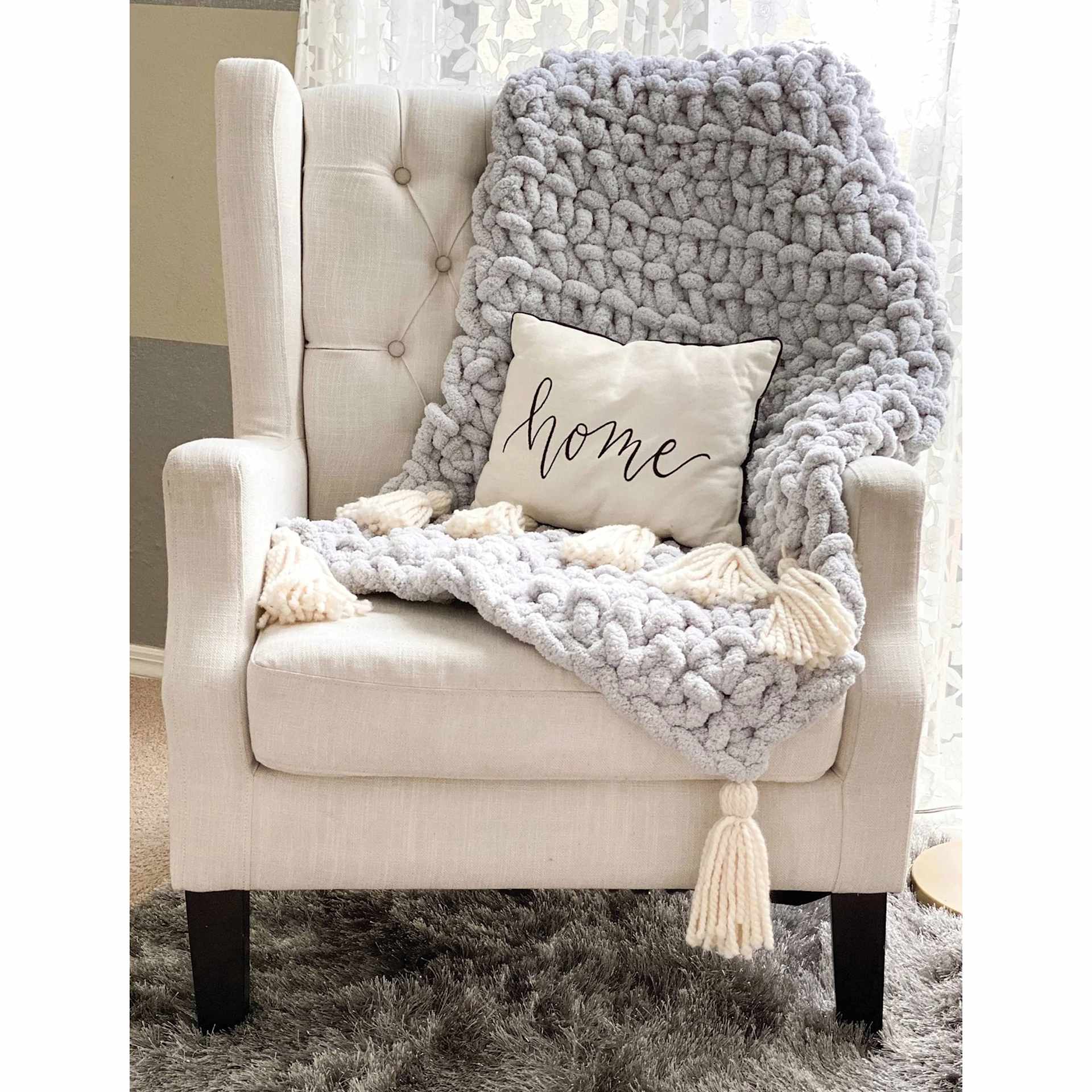 Lion Brand AR Workshop Chunky Knit Yarn (Finished afghan)