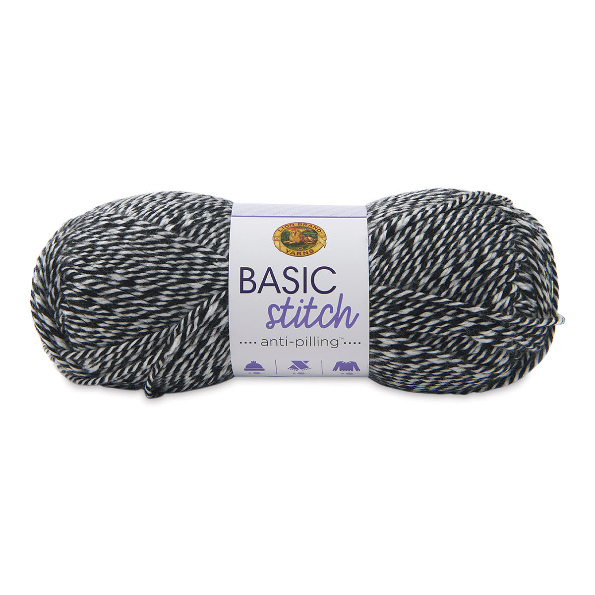 Lion Brand Basic Stitch Anti-Pilling Yarn - Black/White