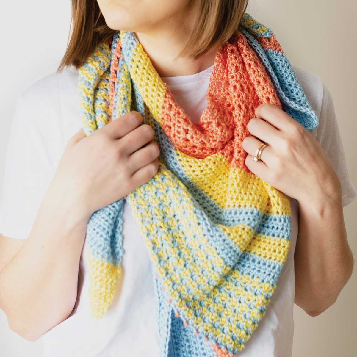 Lion Brand Truboo Yarn (Person wearing scarf)