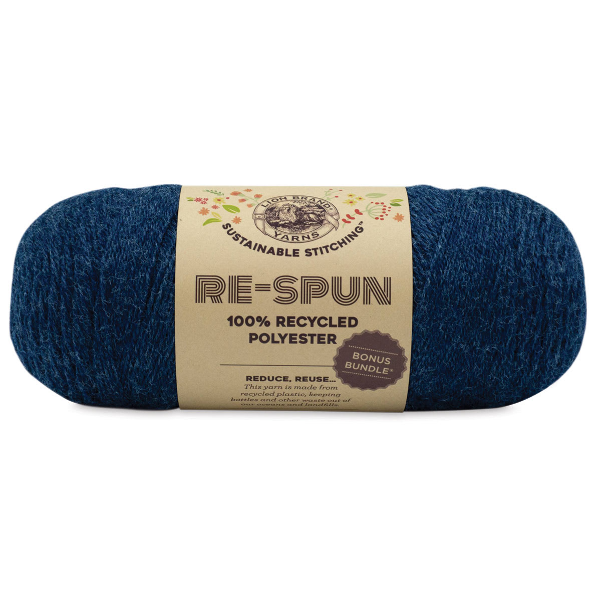 Lion Brand Re-Spun Bonus Bundle Yarn - Deep Denim, 658 yards
