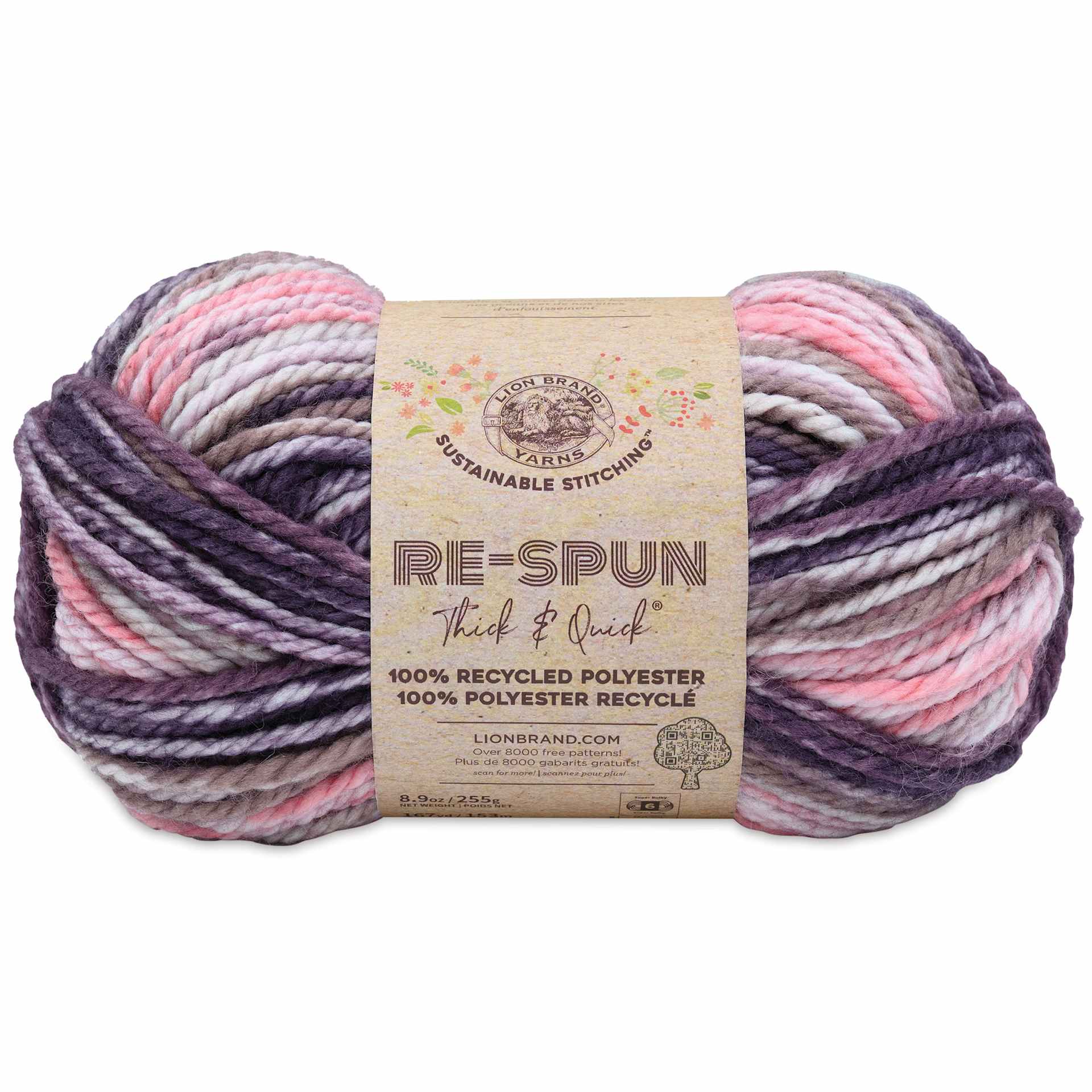 Lion Brand Re-Spun Thick & Quick Yarn - Mixed Berries