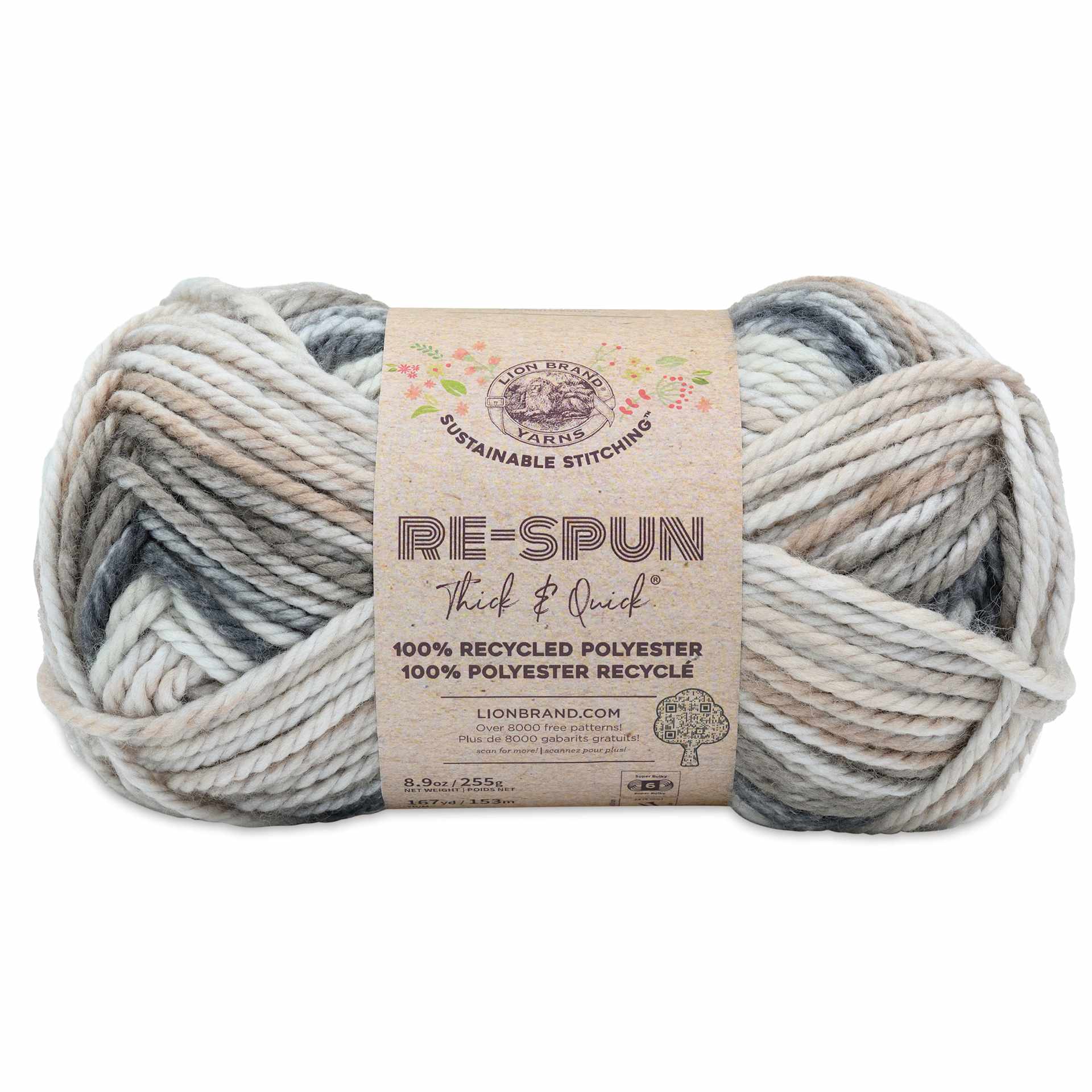Lion Brand Re-Spun Thick & Quick Yarn - Sable
