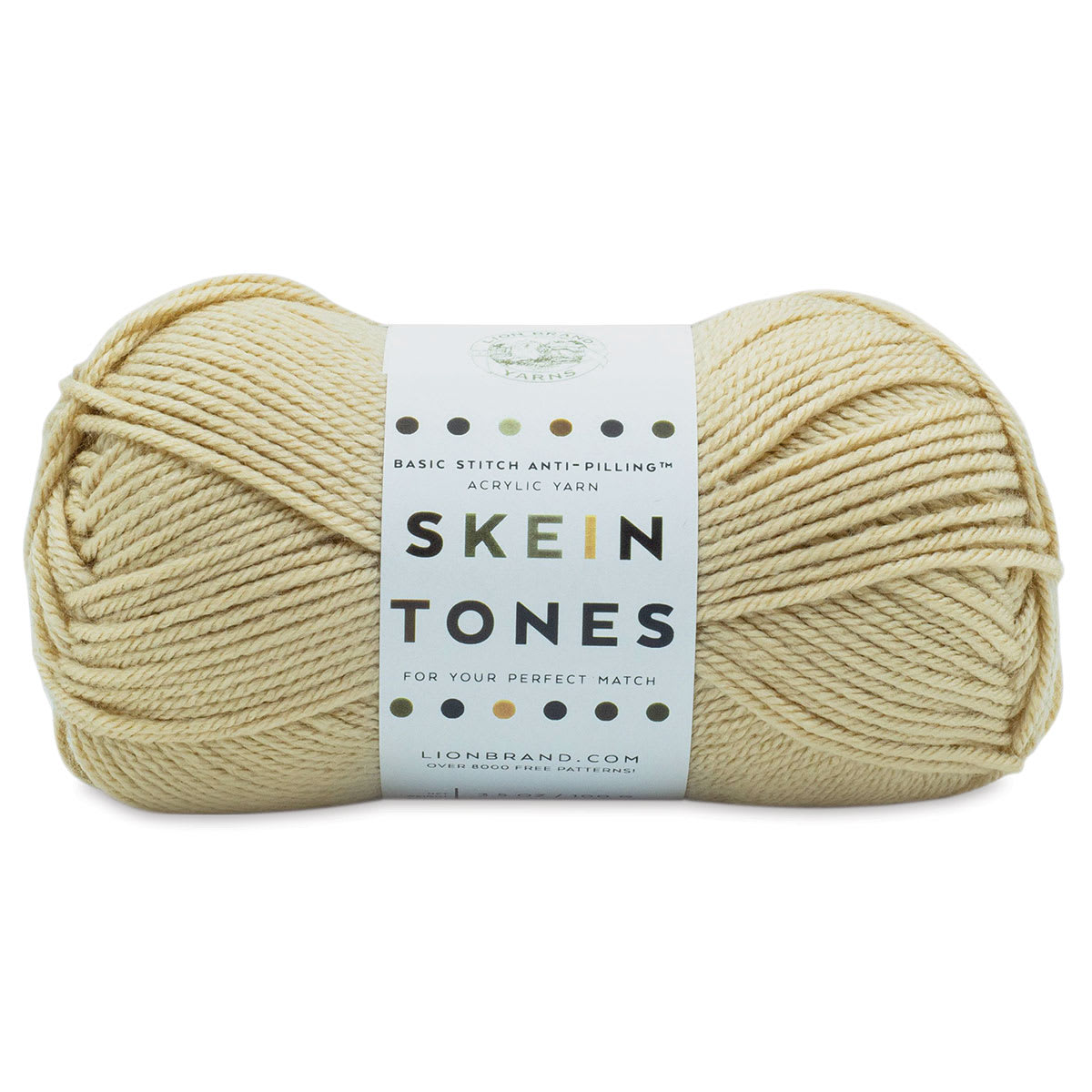 Lion Brand Basic Stitch Anti-Pilling Skein Tones Yarn - Almond, 186 yards