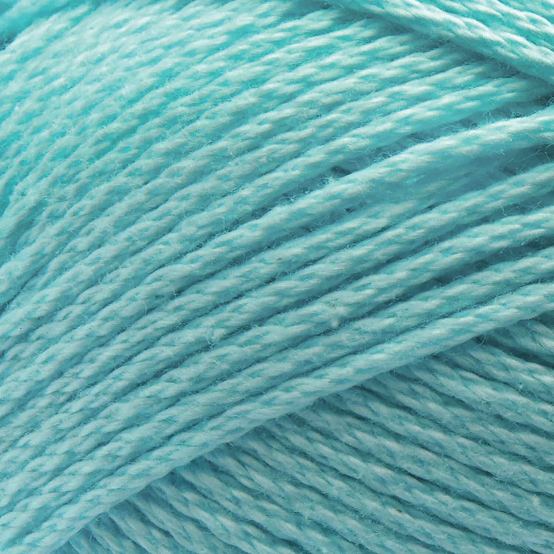 Lion Brand 24/7 Cotton Yarn - Aqua, close-up