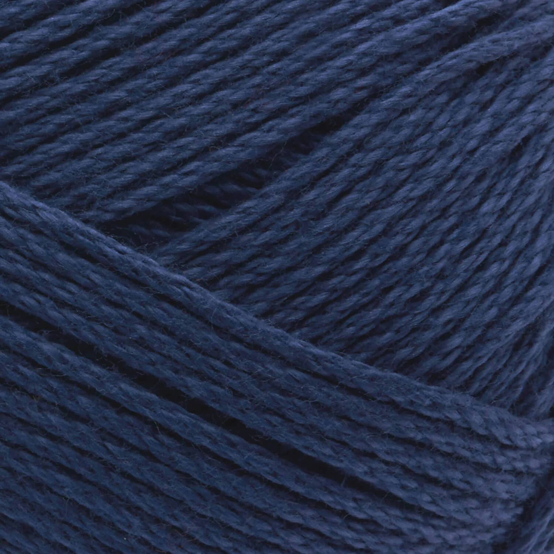 Lion Brand 24/7 Cotton Yarn - Navy, close-up