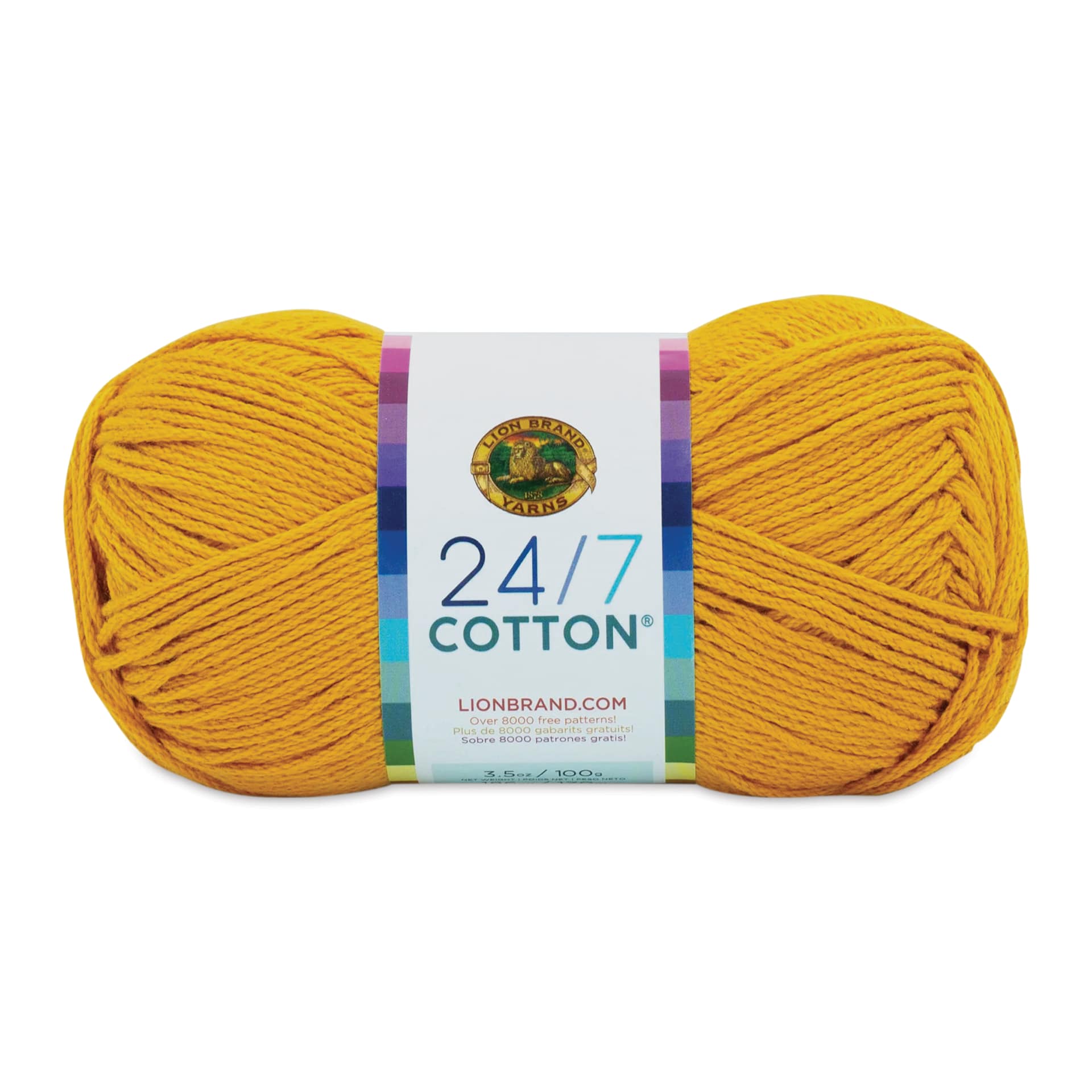 Lion Brand 24/7 Cotton Yarn - Goldenrod, 186 yards