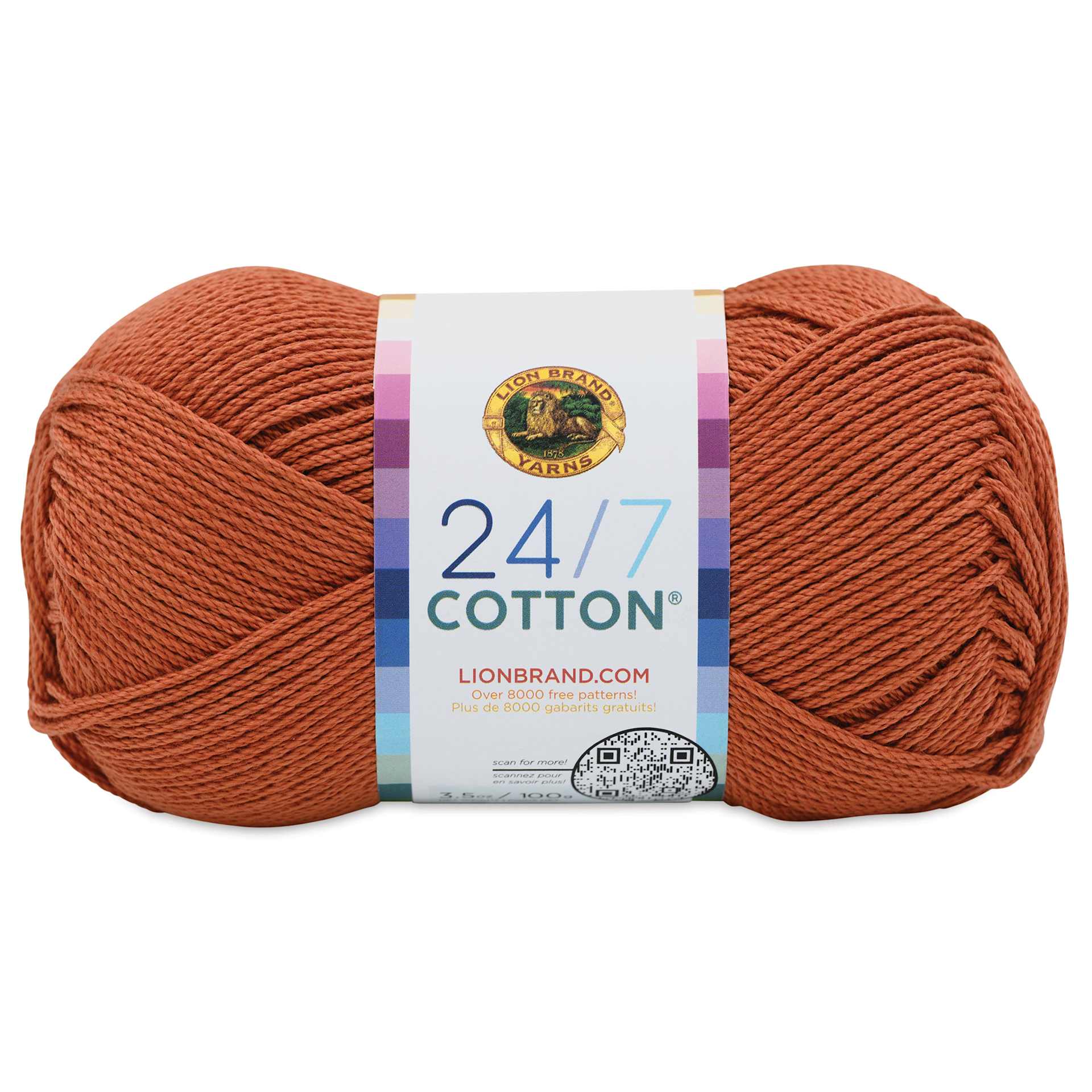 Lion Brand 24/7 Cotton Yarn - Heatwave, 186 yards