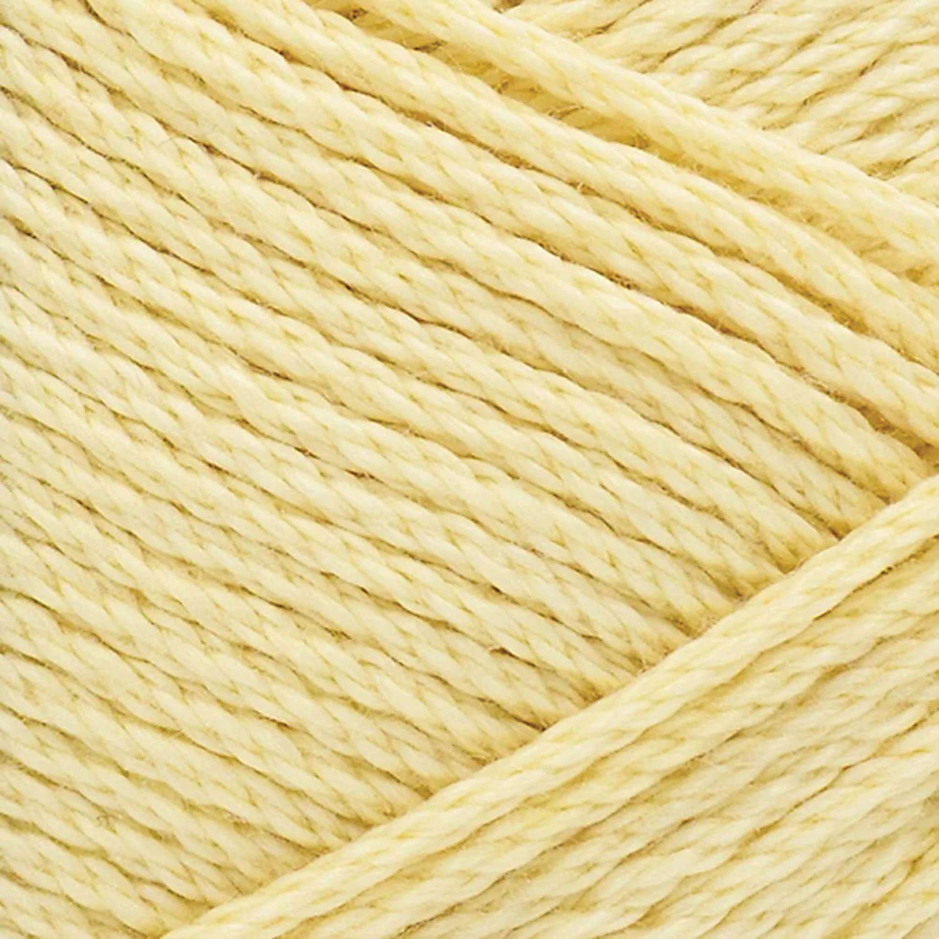 Lion Brand 24/7 Cotton Yarn - Buttercream, 186 yards close up to show texture
