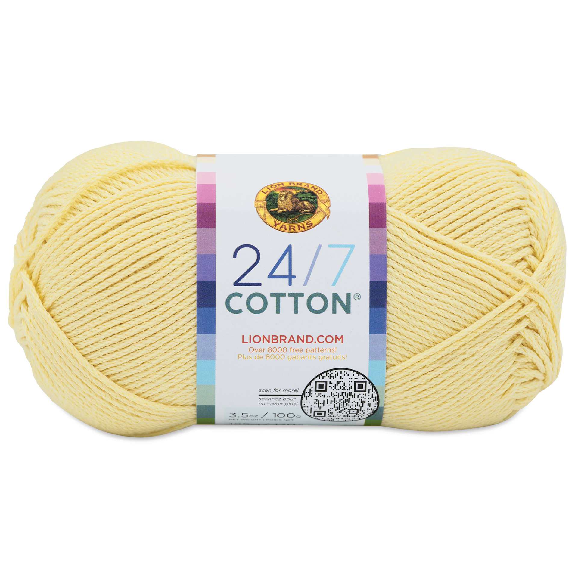 Lion Brand 24/7 Cotton Yarn - Buttercream, 186 yards