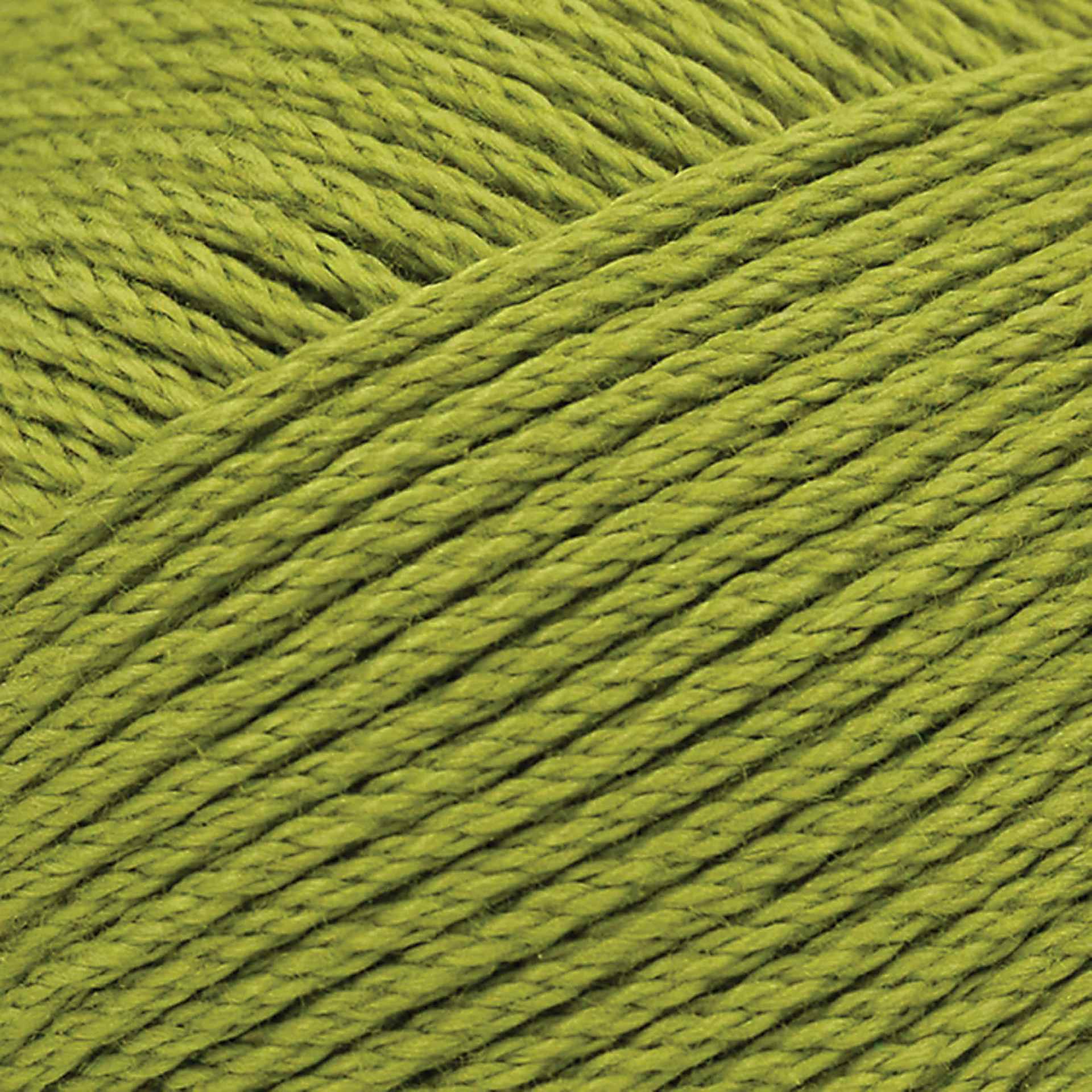 Lion Brand 24/7 Cotton Yarn - Granny Smith, 186 yards close up to show texture