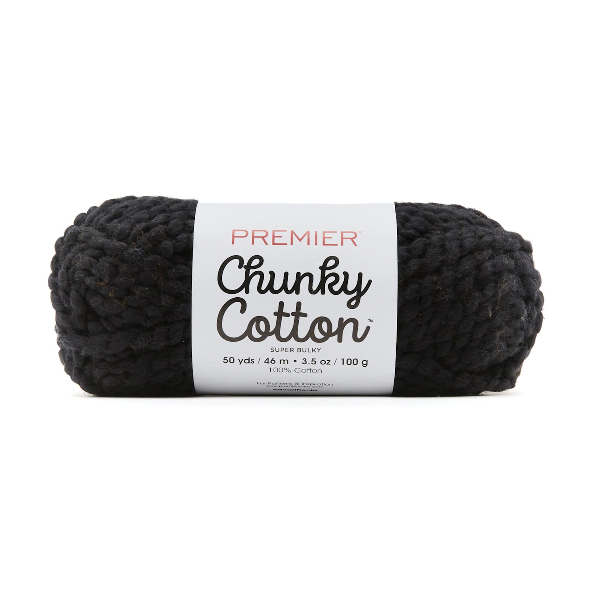 Premier Yarn Chunky Cotton Yarn - Black, 50 yards