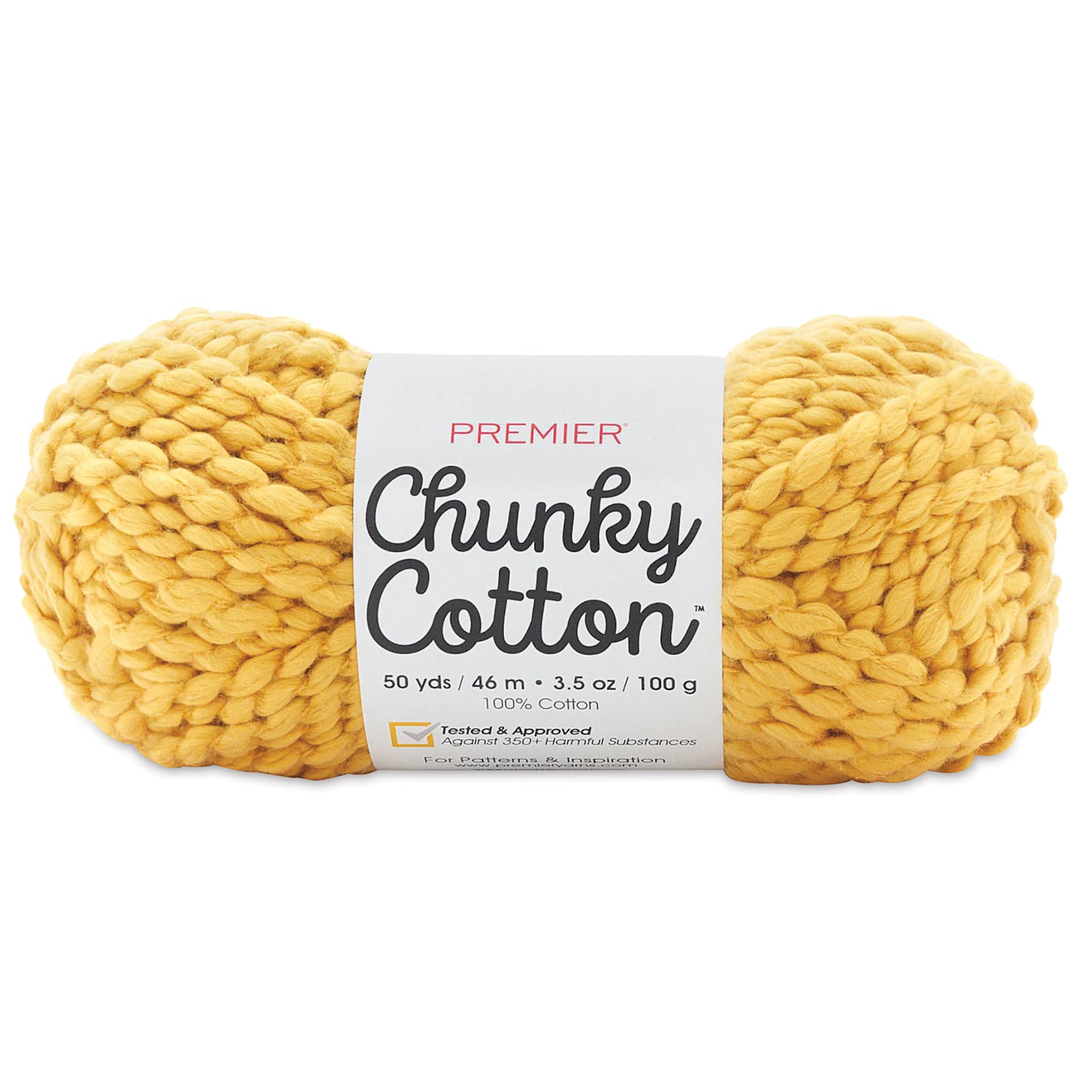 Premier Yarn Chunky Cotton Yarn - Mustard, 50 yards