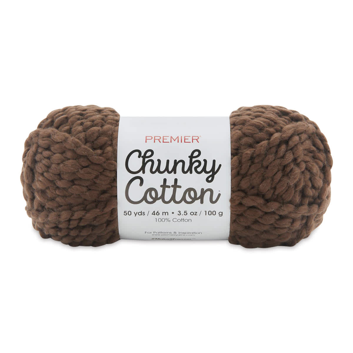 Premier Yarn Chunky Cotton Yarn - Chocolate, 50 yards