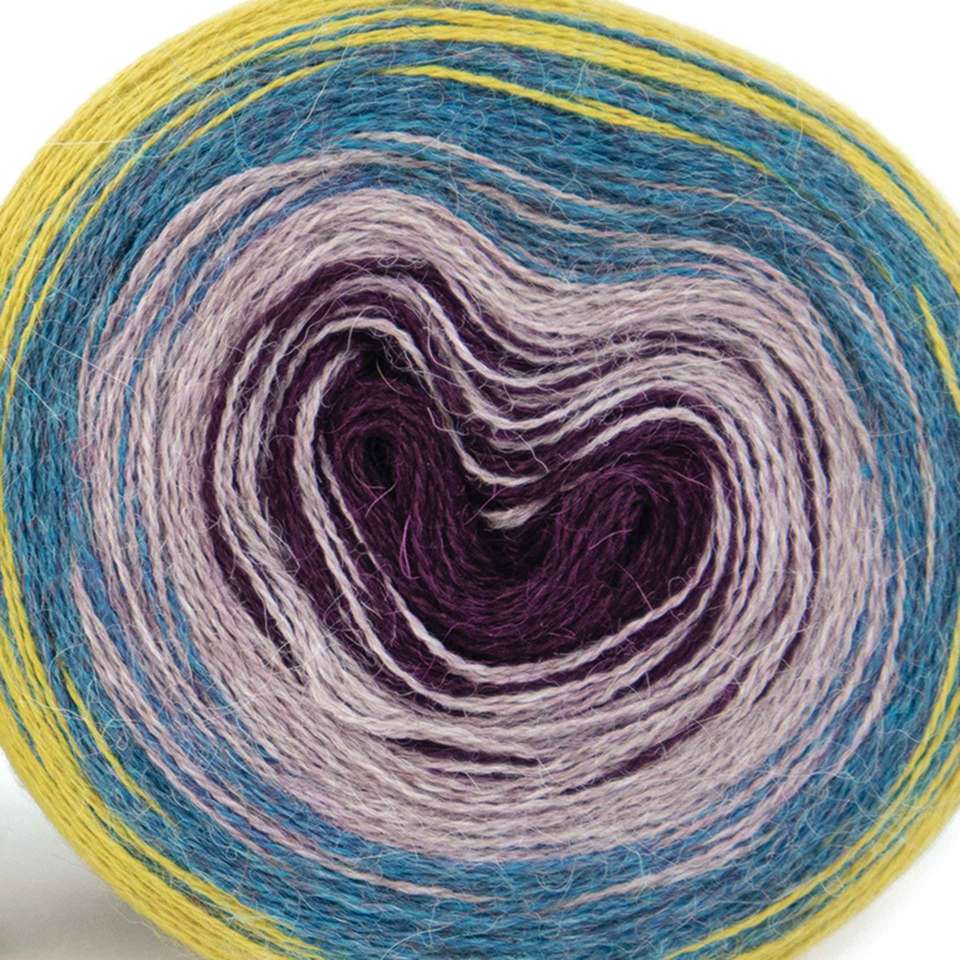 HiKoo Concentric Yarn - Peacock, 437 yards close up to show texture