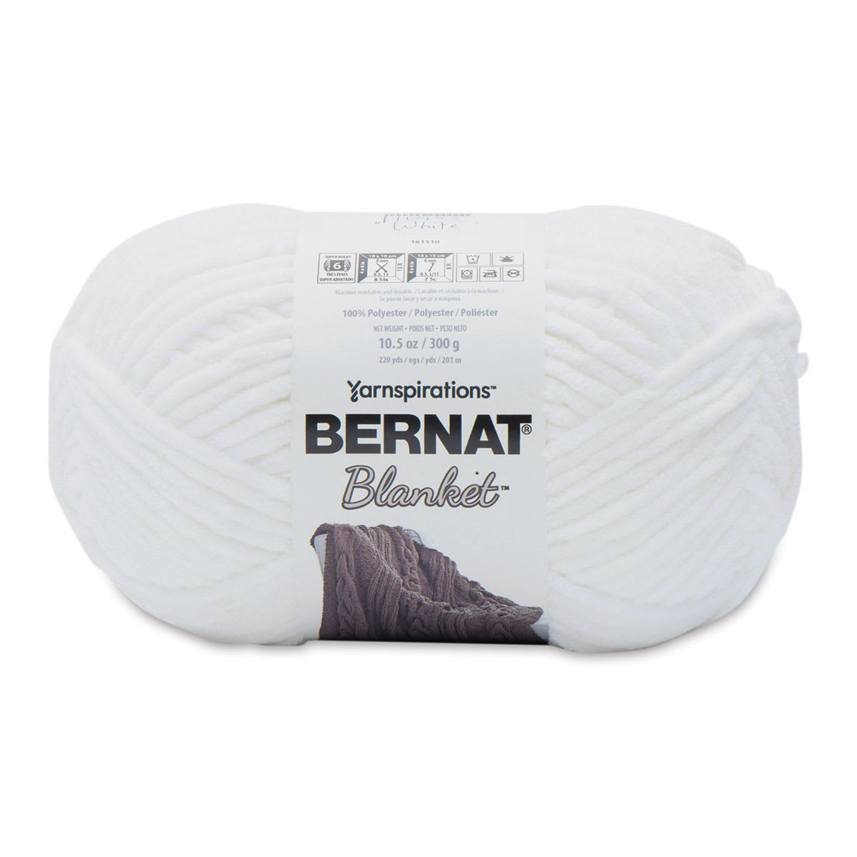 Bernat Blanket Yarn - White, 220 yards