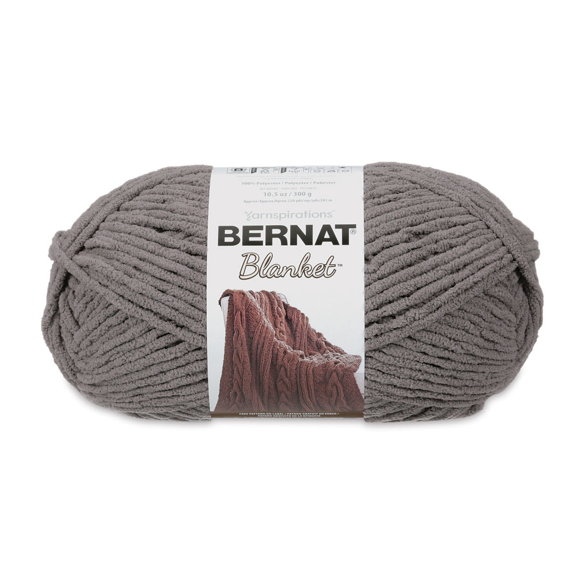 Bernat Blanket Yarn - Dark Grey, 220 yards