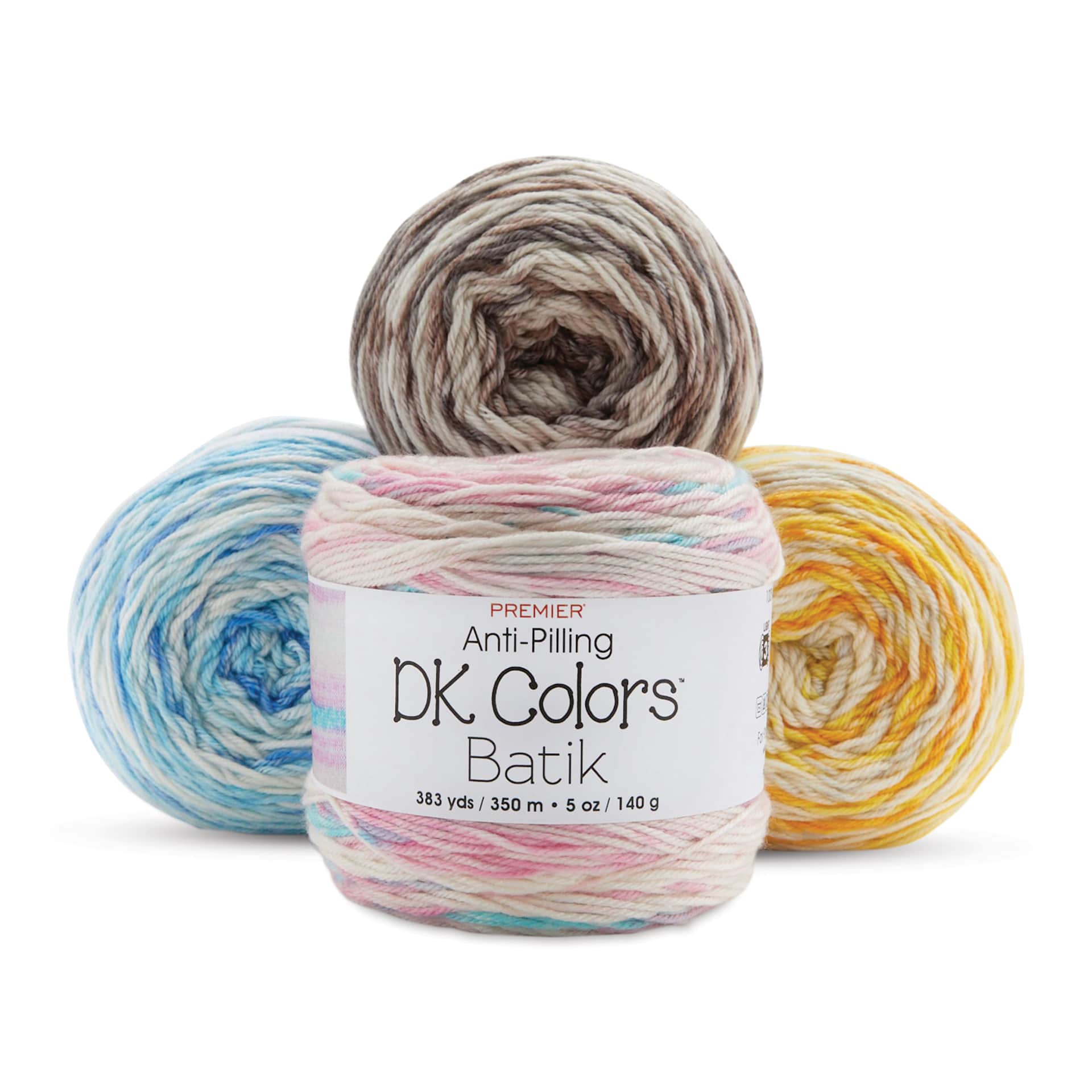 Premier Yarn Anti-Pilling DK Colors Batik Yarn (four skeins stacked together)