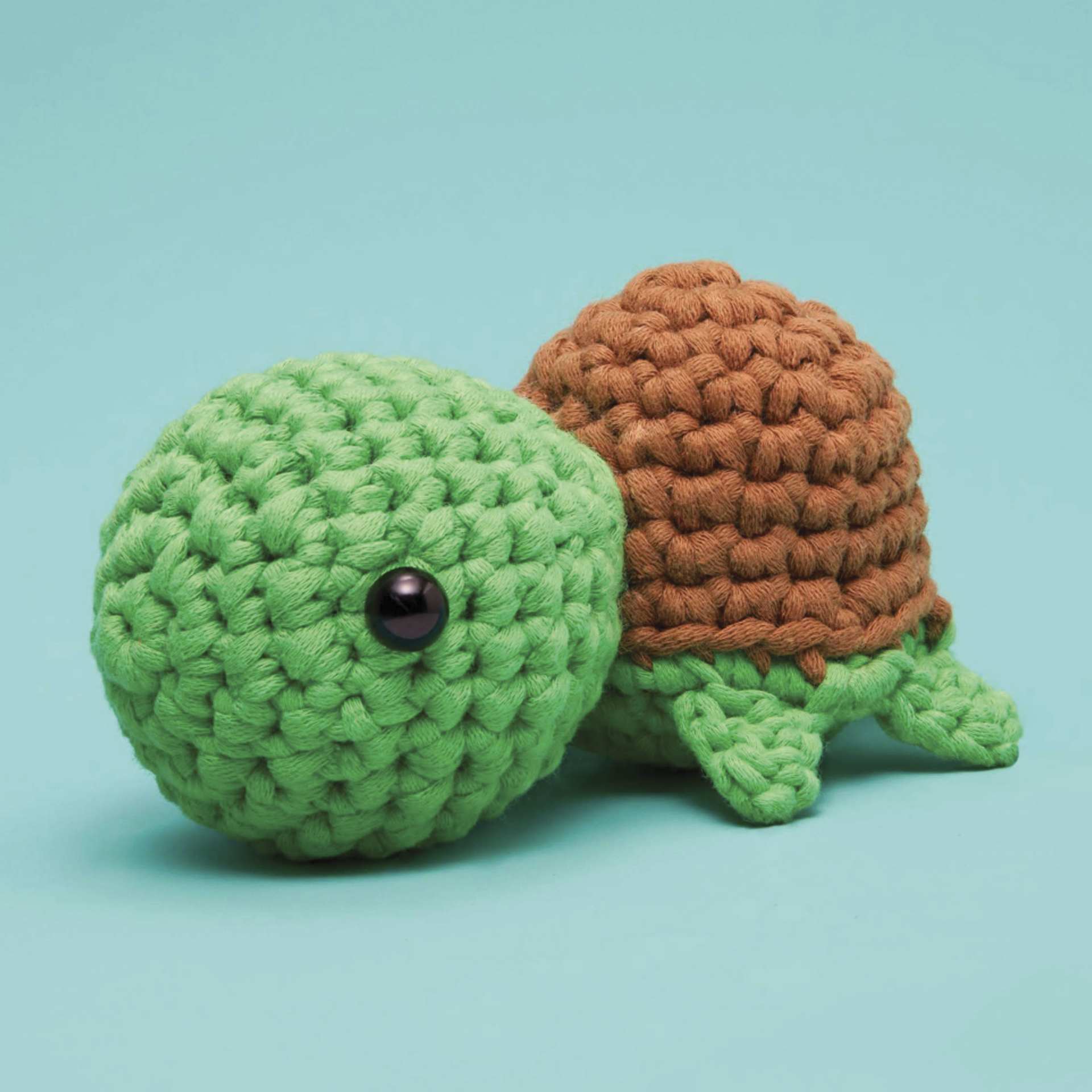 The Woobles Beginner Crochet Amigurumi Kit - Emilio the Turtle - finished example