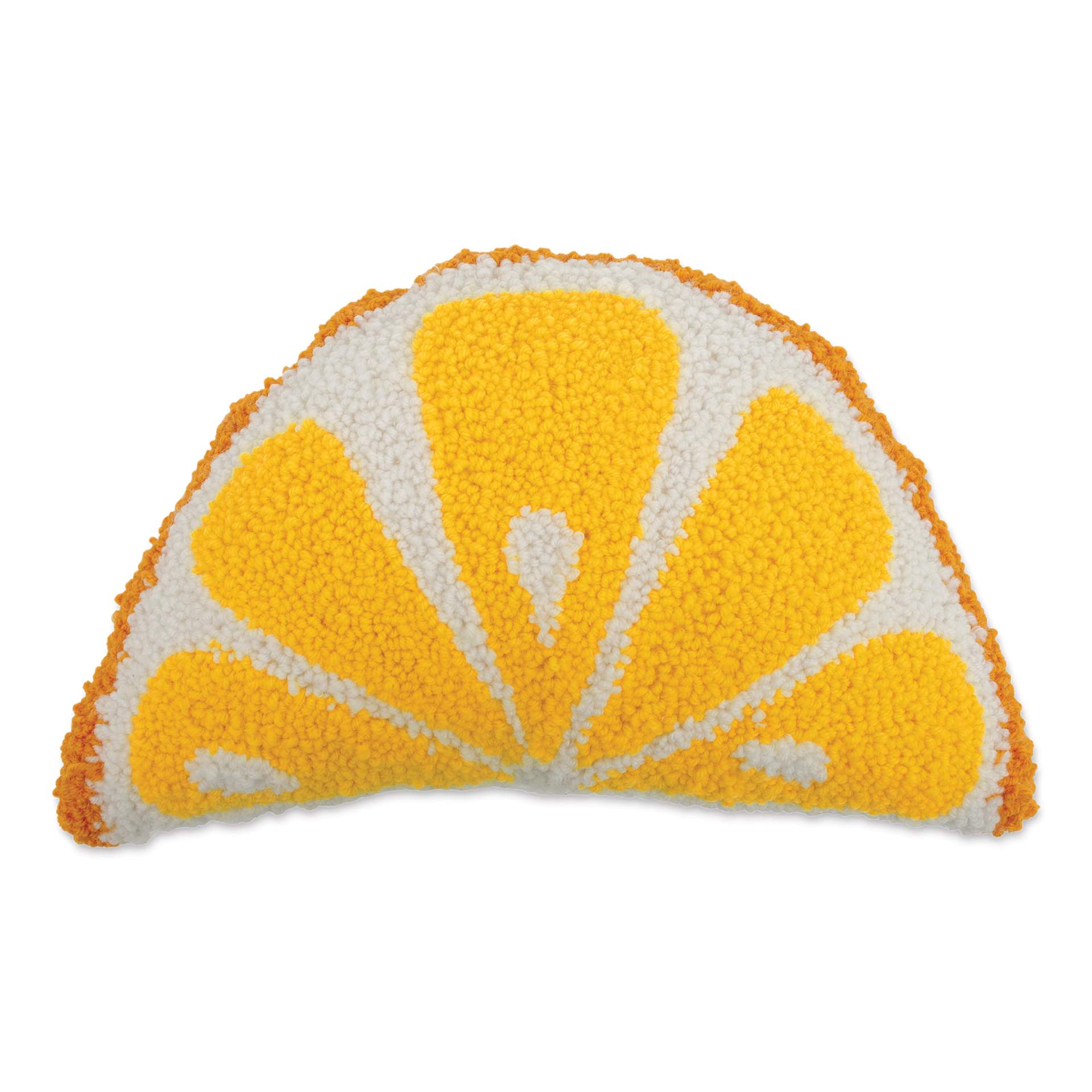 Needle Creations Punch Needle Pillow Kit - Lemon Slice, finished pillow