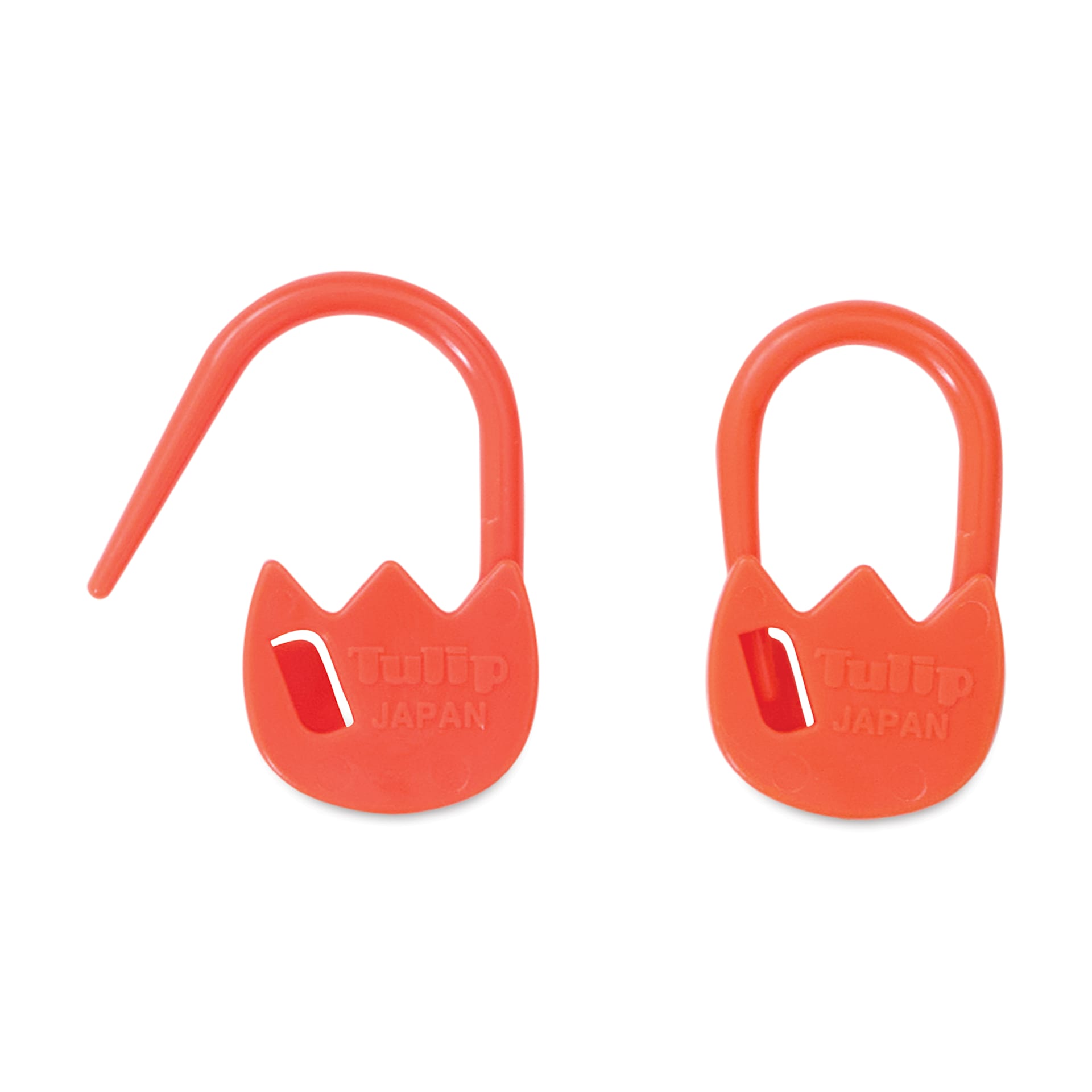 Tulip Needle Company Stitch Markers - Orange Tulip, two pins