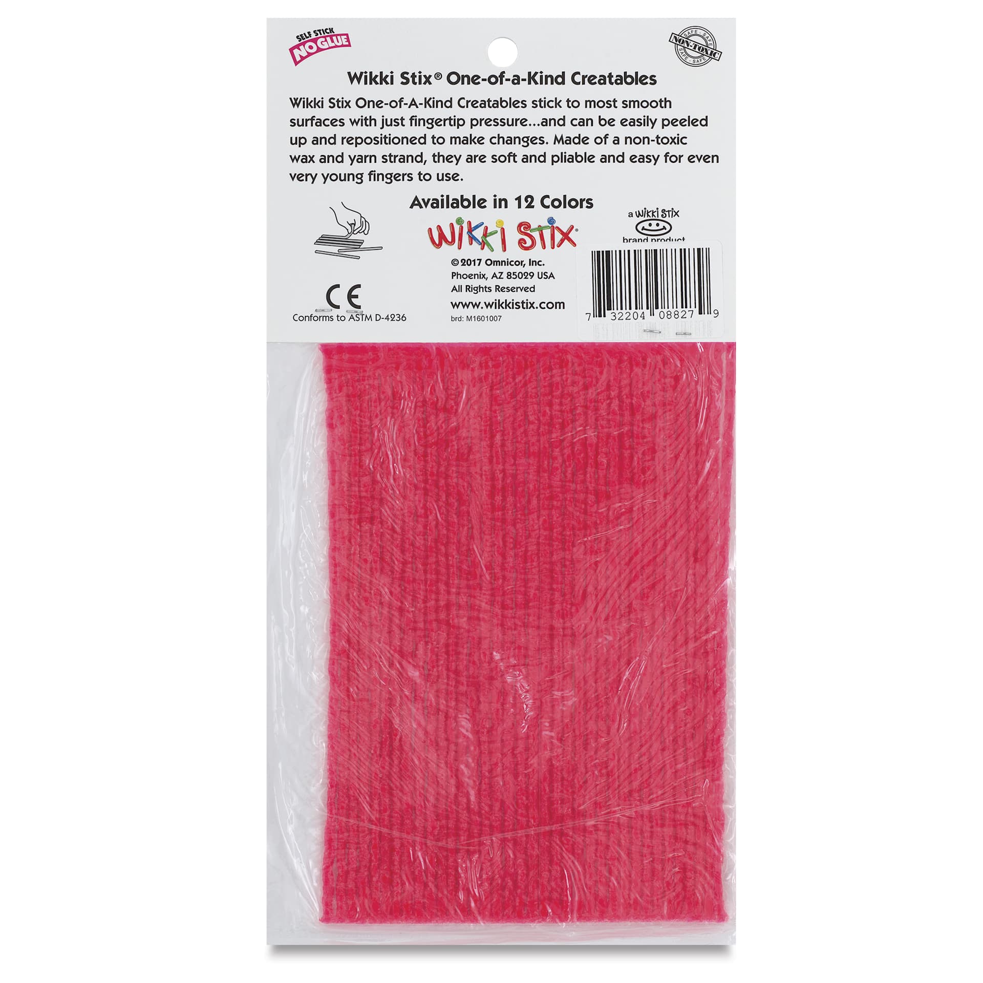 Wikki Stix - Pkg of 36, Pink, 6" - back of packaging