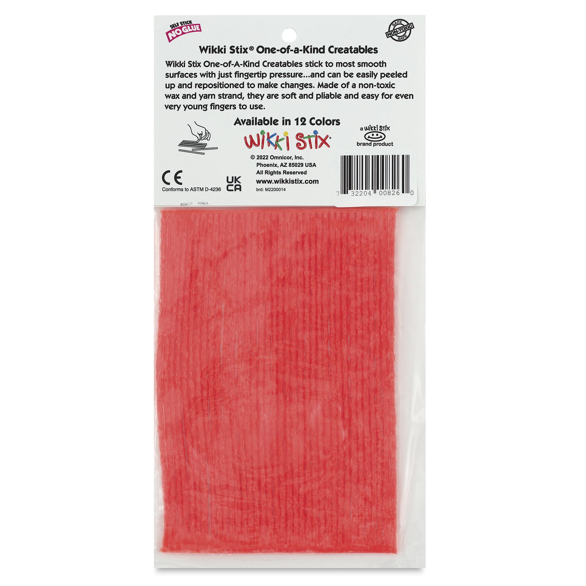 Wikki Stix - Pkg of 36, Orange, 6" - back of packaging