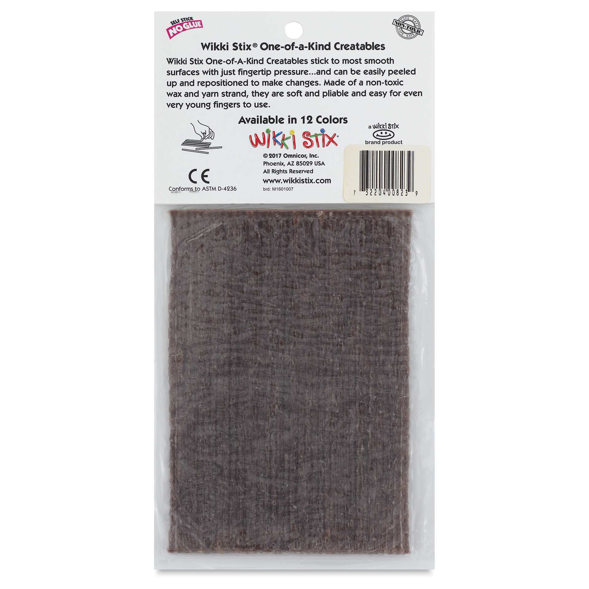 Wikki Stix - Pkg of 36, Brown, 6" - back of packaging