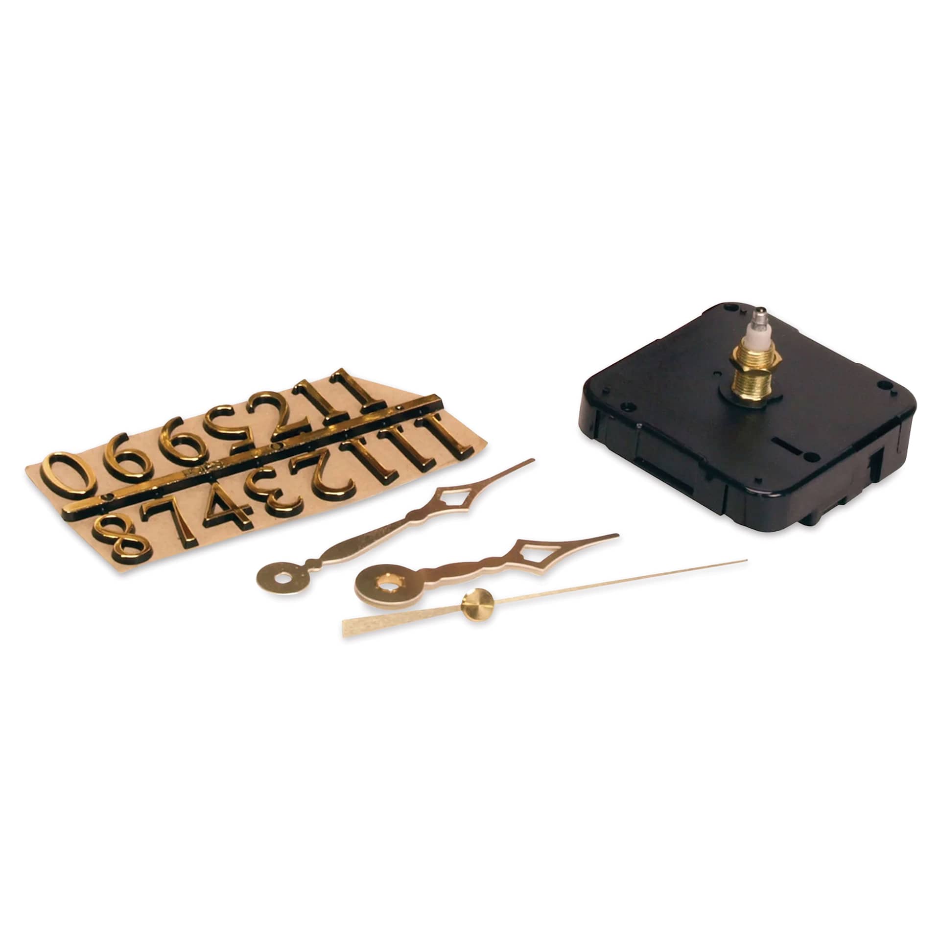 Walnut Hollow 3-Piece Clock Movement Kit - For 1/4" Surface contents