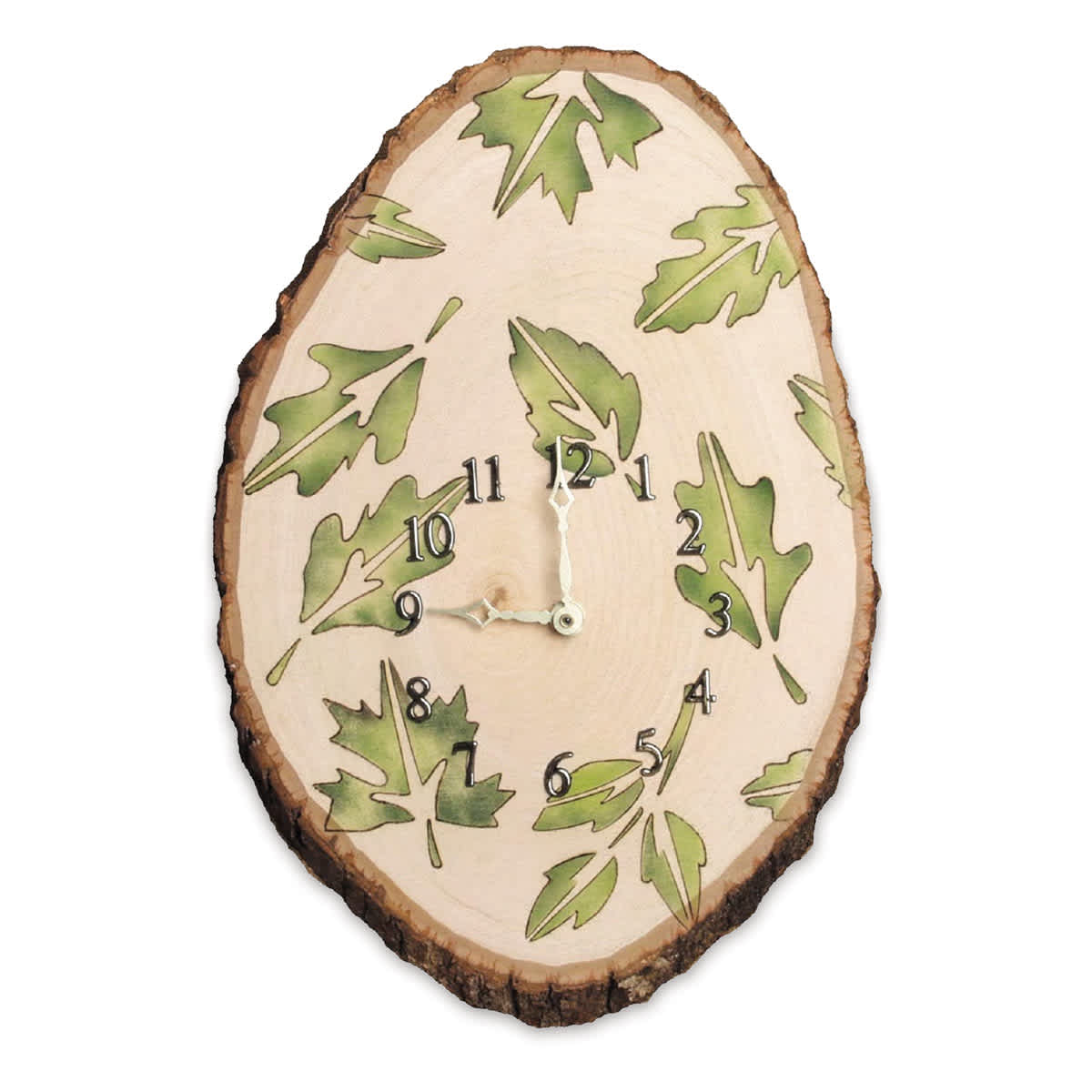 Walnut Hollow 3-Piece Clock Movement Kit - For 1/4" Surface finished log slice project with leaf designs