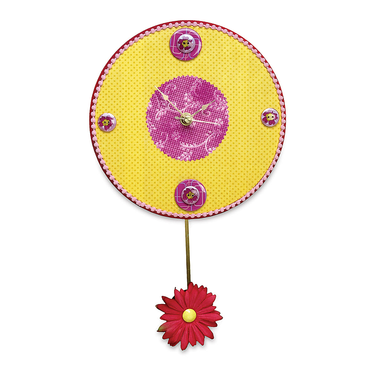 Walnut Hollow Pine Clock Surface - 6.5" diameter, Round, daisy pendulum clock