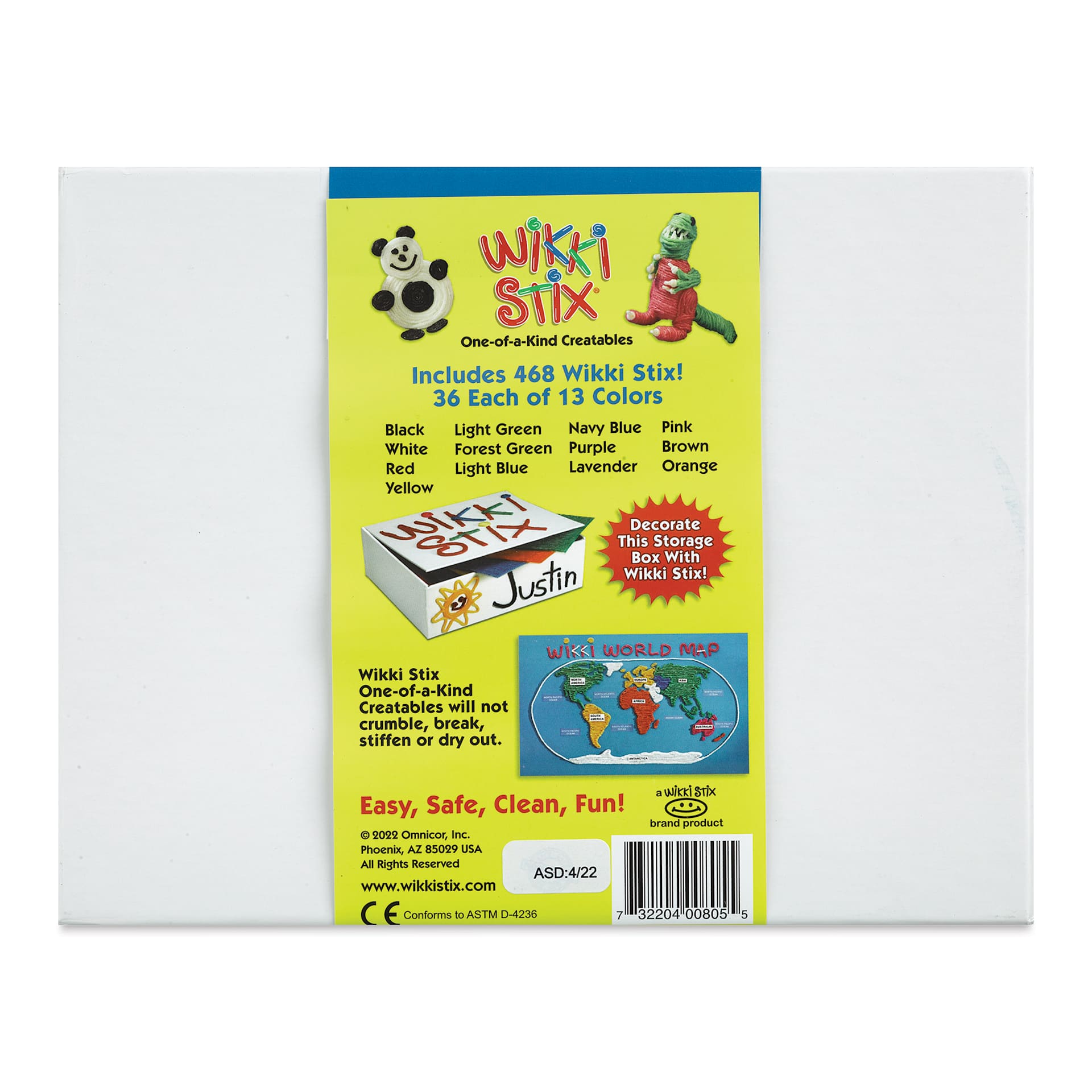 Wikki Stix - Big Count Class Kit (Back of package)