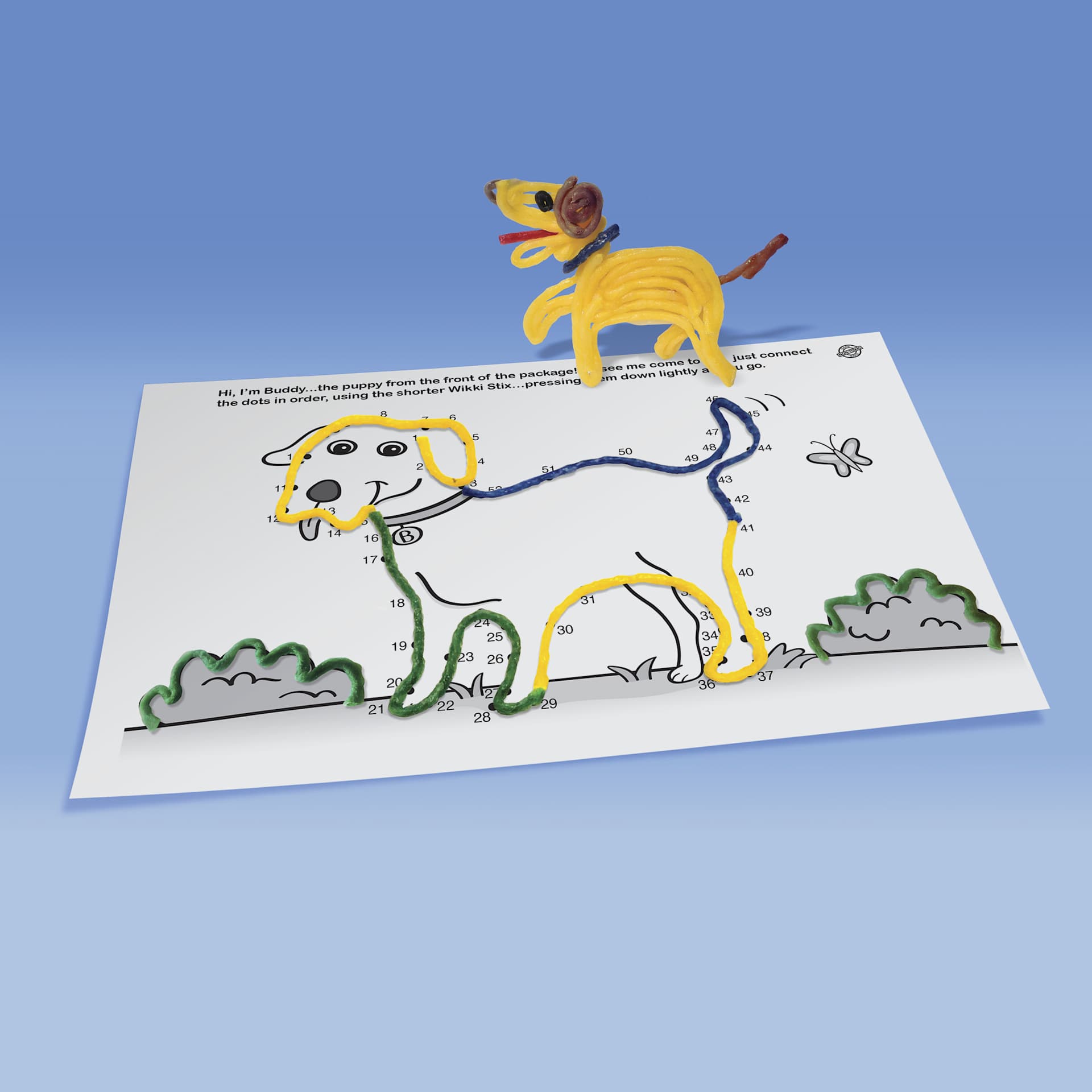 Wikki Stix Take Along Fun Travel Kit - dog project in progress