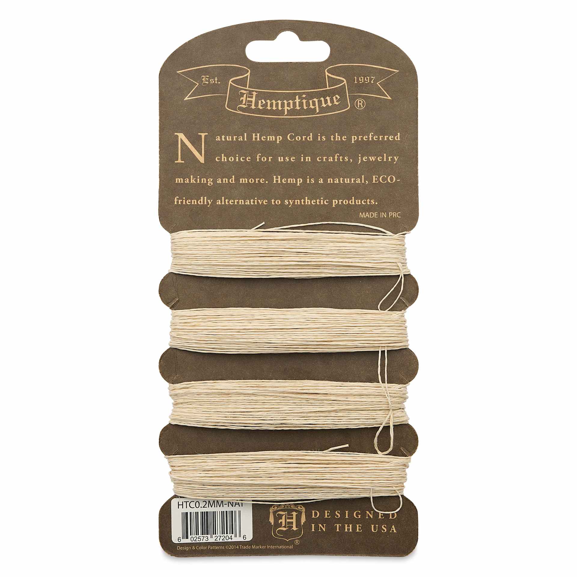 Hemptique Hemp Thread Card - back of card