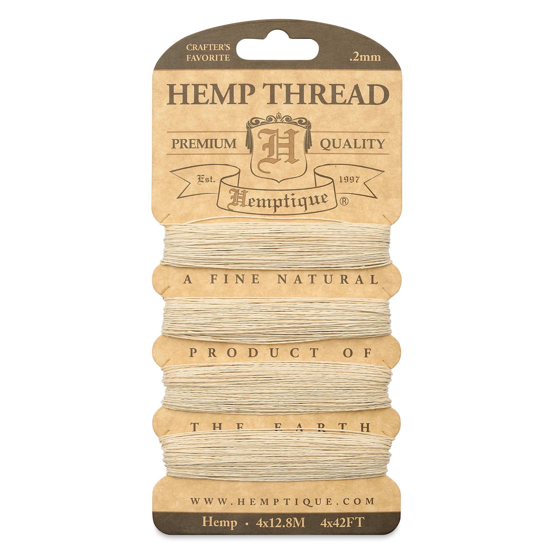 Hemptique Hemp Thread Card - front of card
