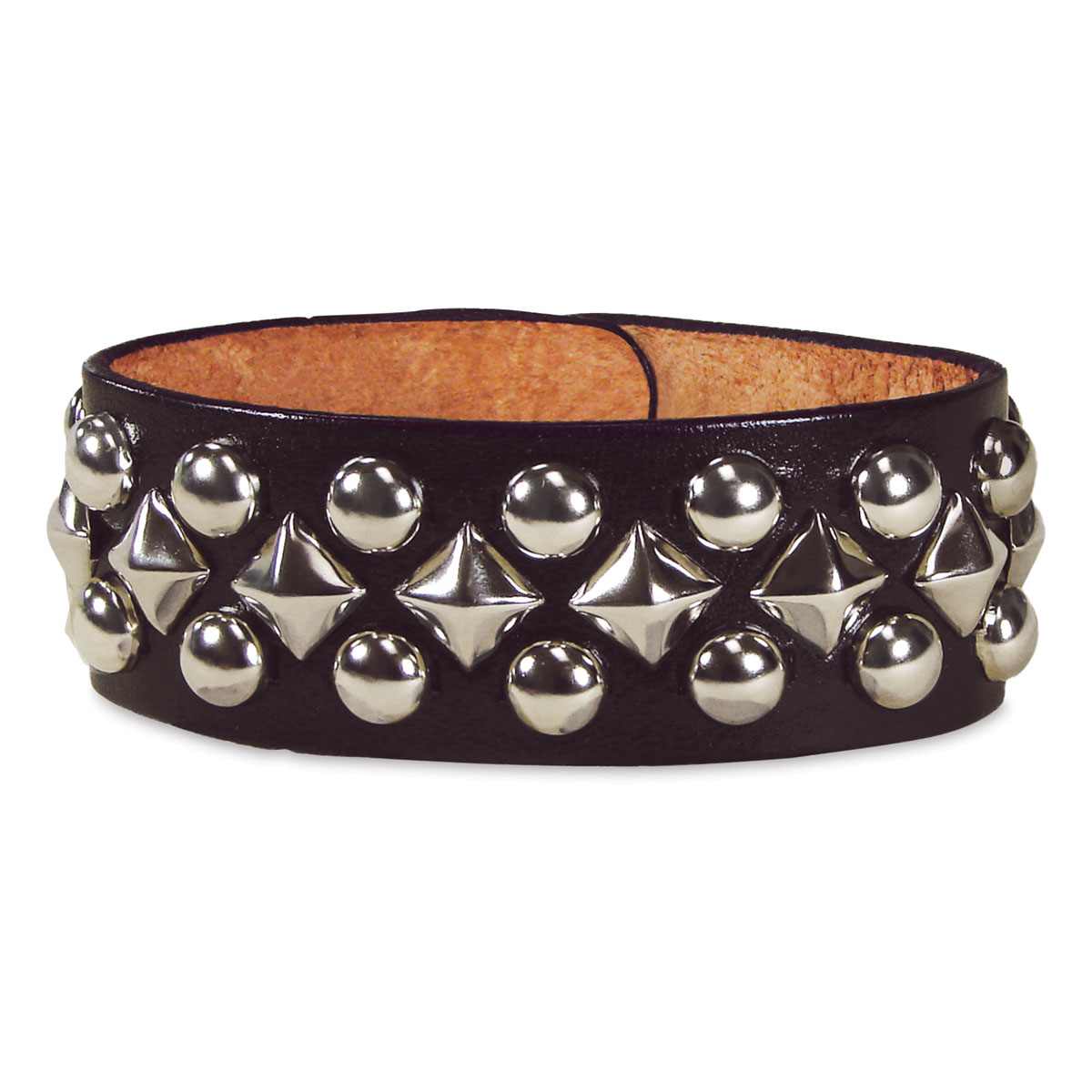 Realeather Leather Wristbands - Natural, 1-1/4" x 9", dyed finished project with metal details