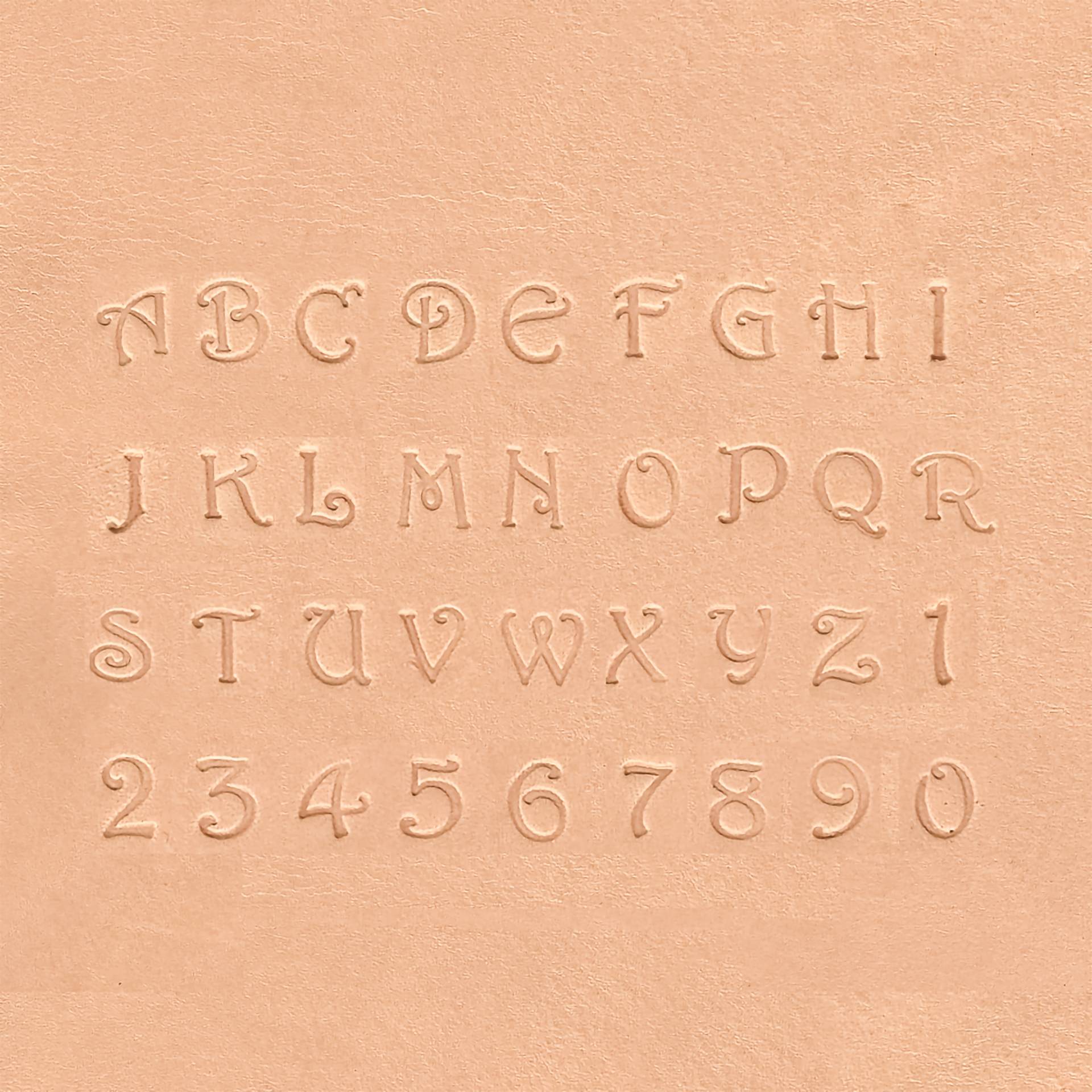 Realeather Leather Tooling Set - 3/8" Alphabet and Numbers, Set of 36, stamped letters and numbers