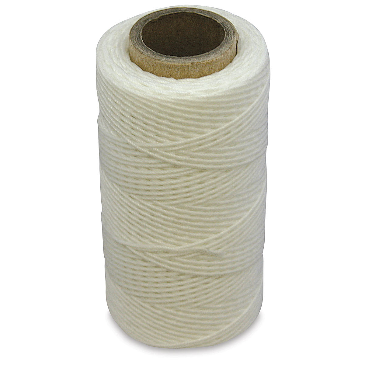 Realeather Waxed Thread - Top angled view of spool of White Waxed Thread