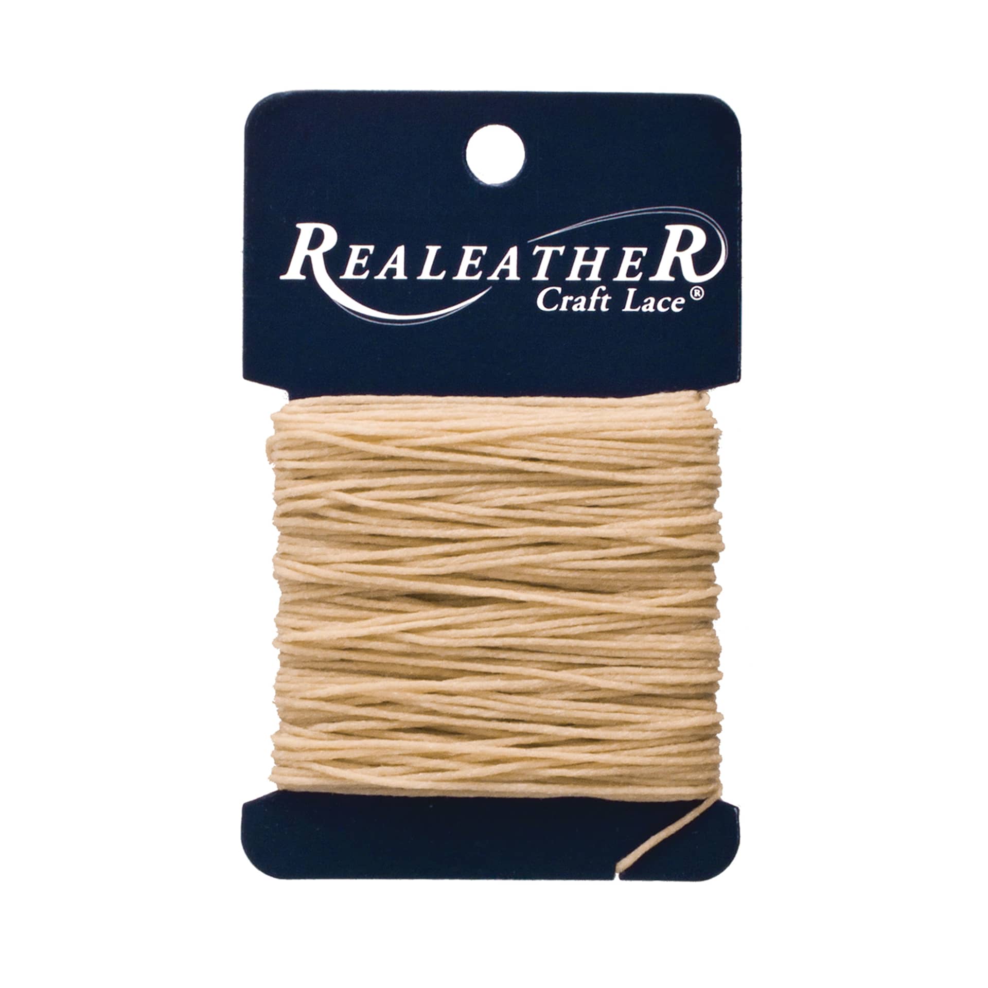 Realeather Waxed Thread - 2/3 oz, Approx 25 yd, Tan, packaging